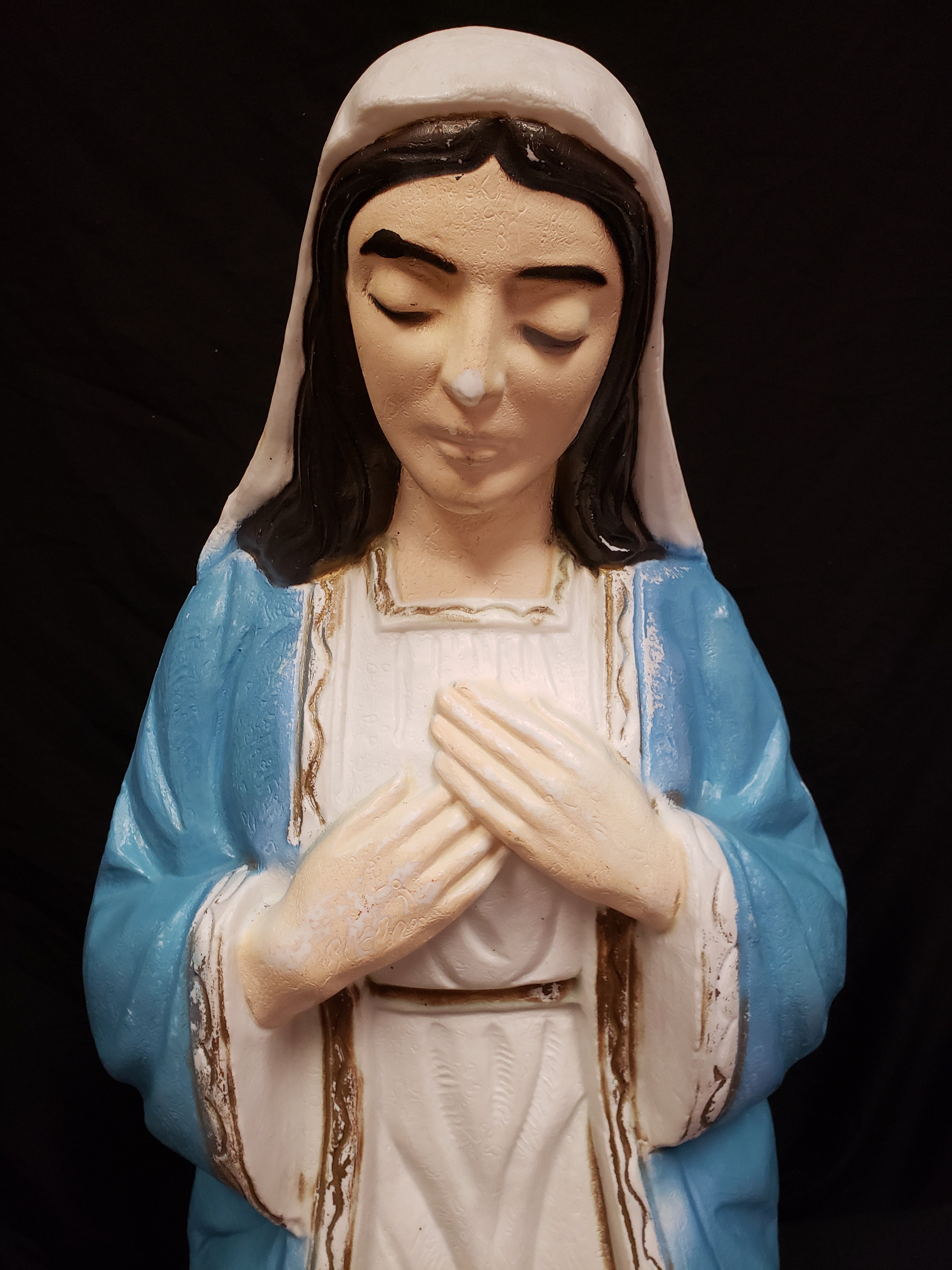 Vintage Christmas Outdoor Blow Mold Nativity Mary Figurine 32" (lot 2242)