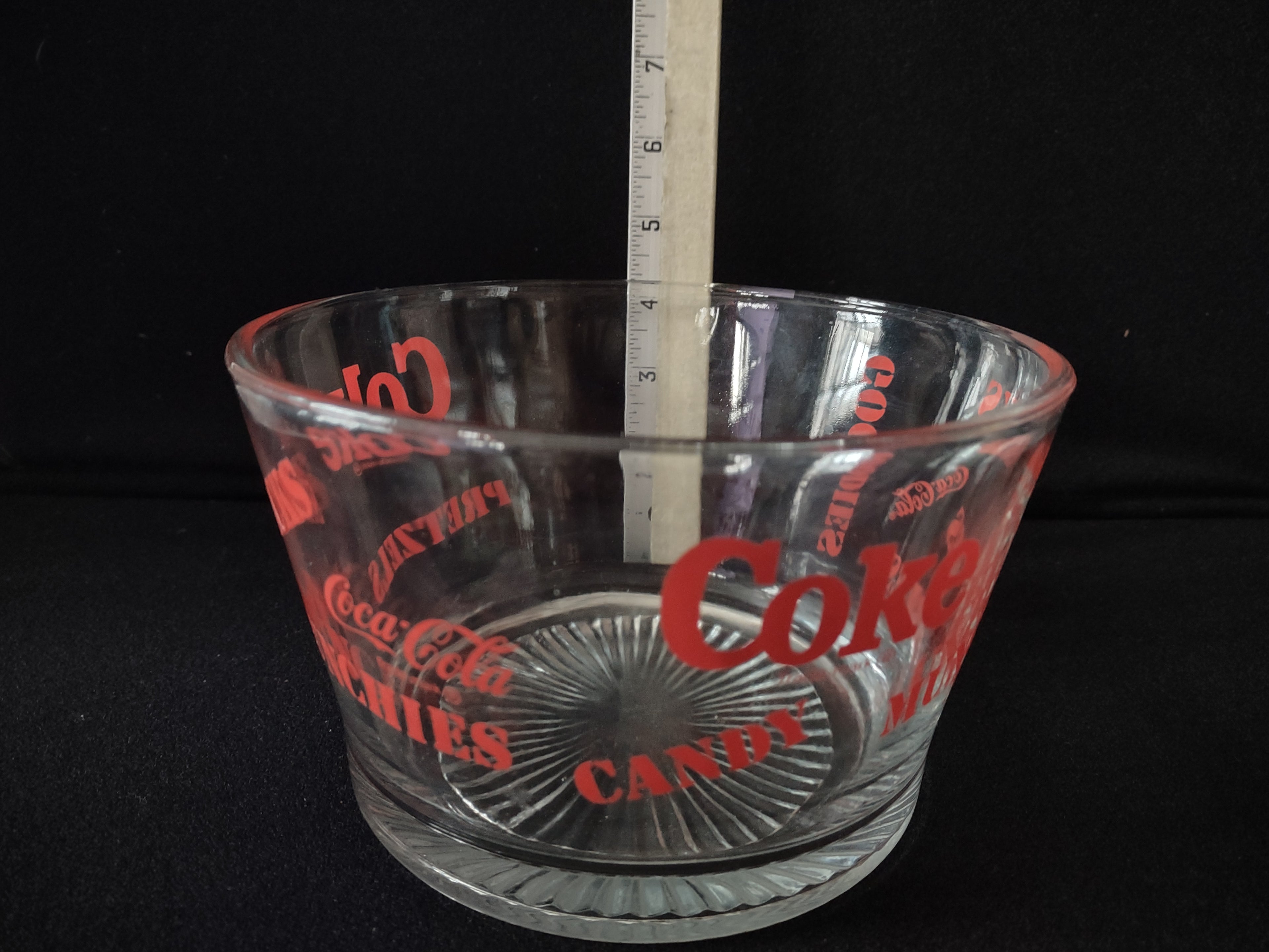 Vintage Coca-Cola Glass Candy Snack Bowl7" (lot 5410 )