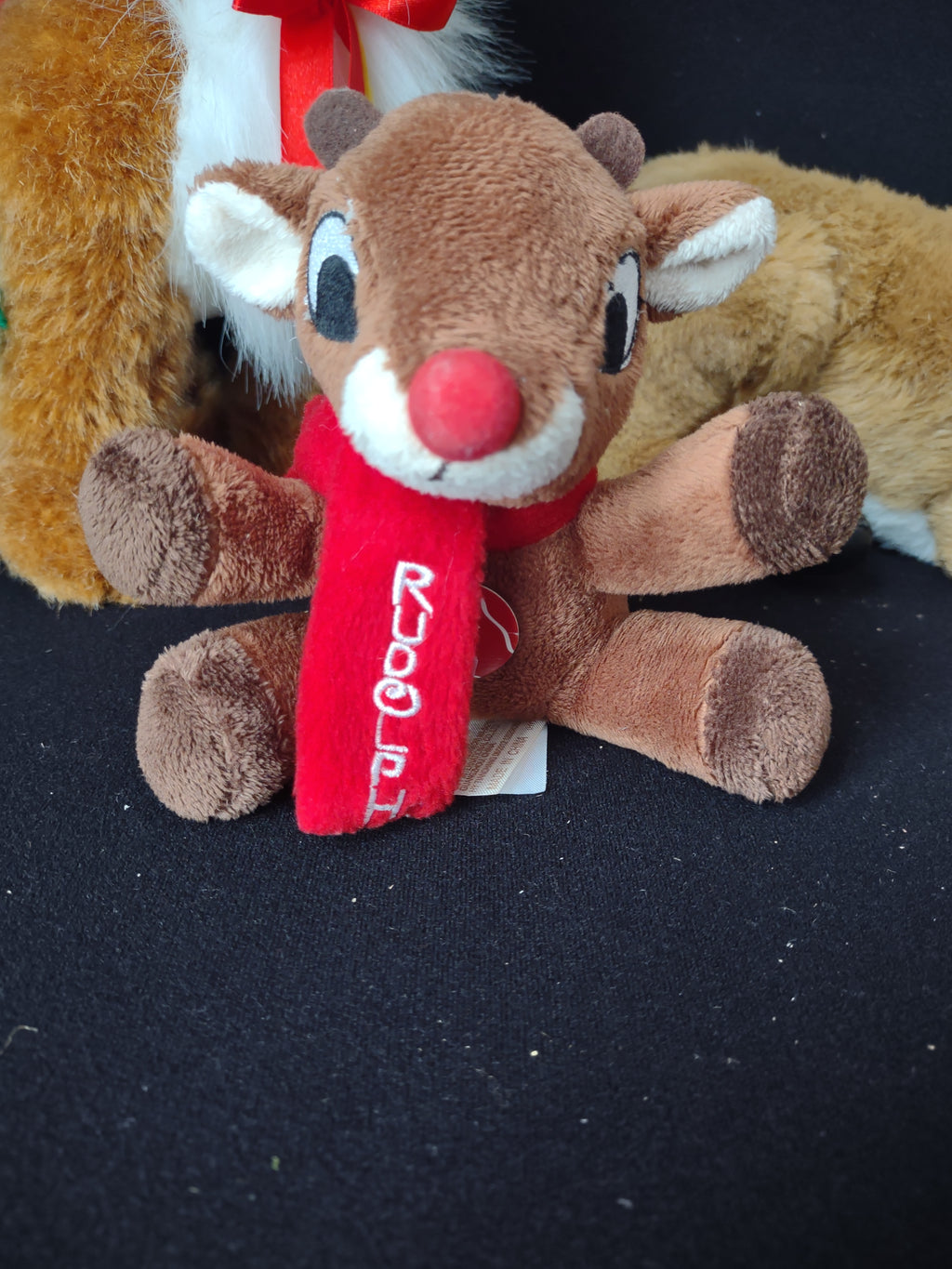 Lot of 3 Plush Rudolph Reindeer Small one is Musical (lot 2358)