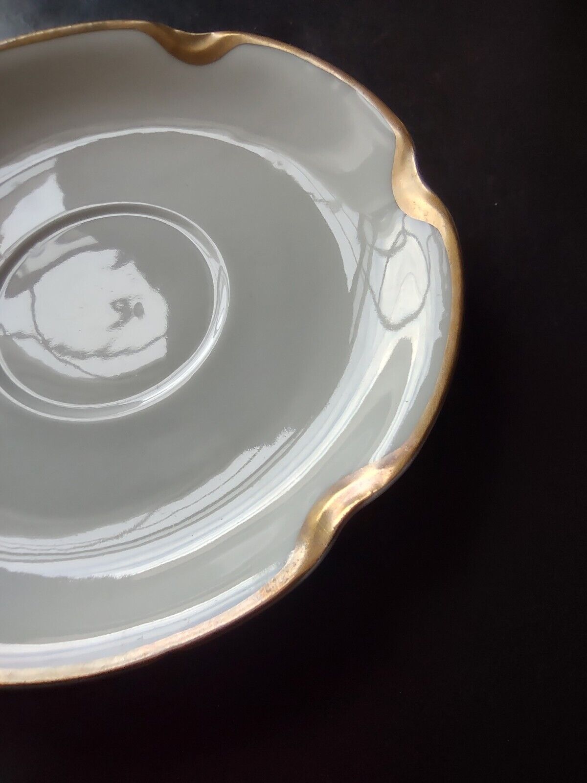 Haviland Limoges Silver Anniversary Gold Trim Saucer Plate 5-3/8" (lot 661)
