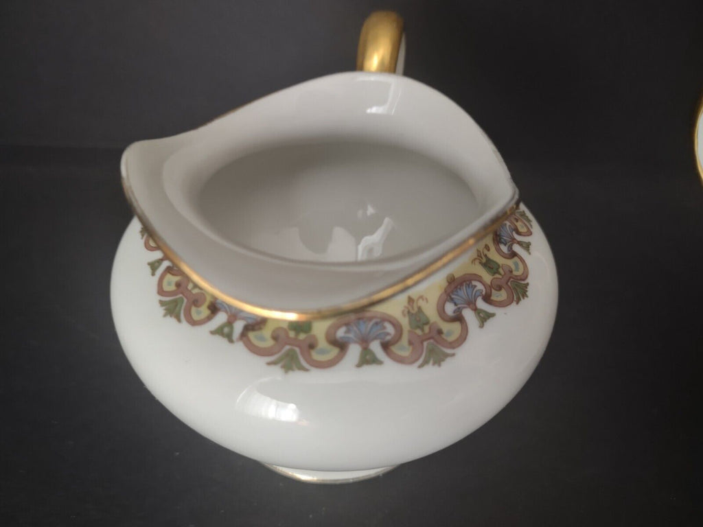 Wm Guerin France Limoges Set Creamer Sugar Bowl Gold Trim (lot 534)