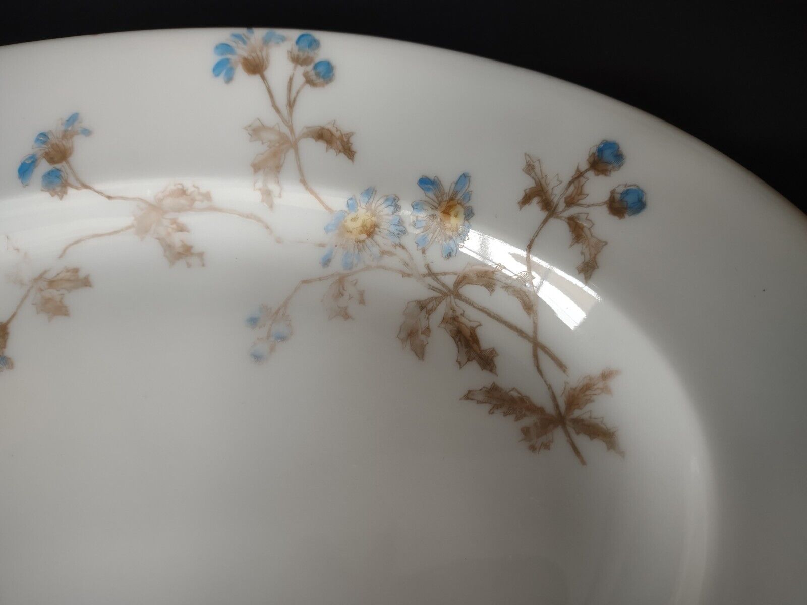 Haviland Limoges CFH/GDM Turkey Serving Platter 14-1/4" Blue Flower (lot 344)