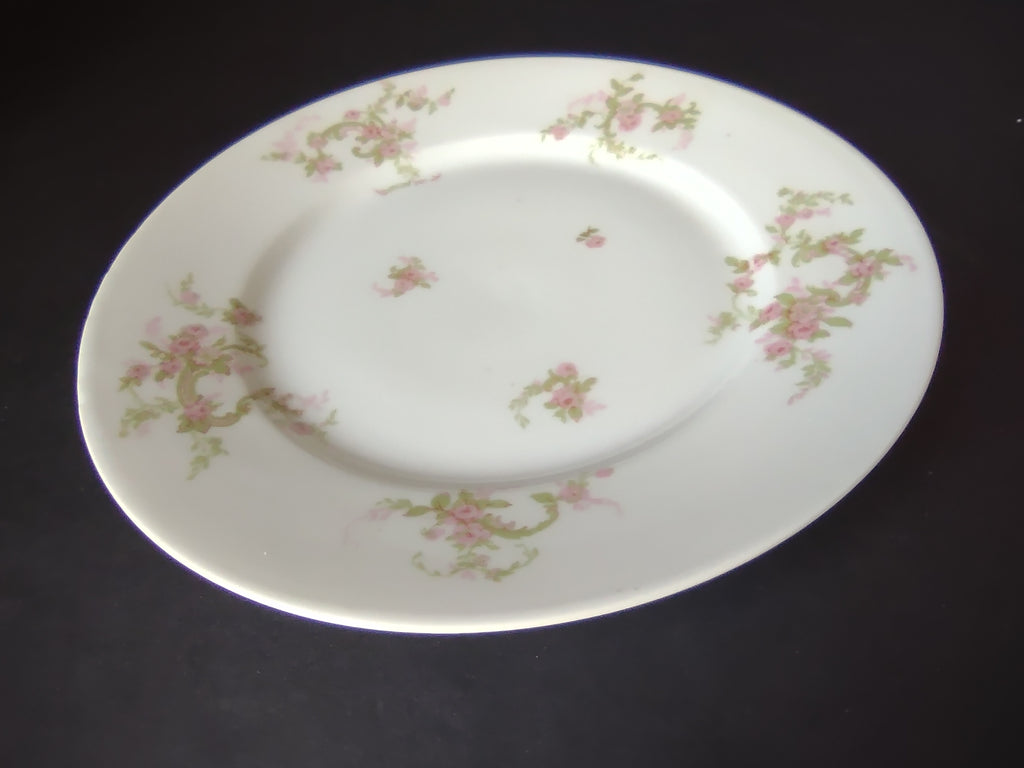 Haviland Limoges Dinner Plate Pink Rose Green Ribbon (lot 890)
