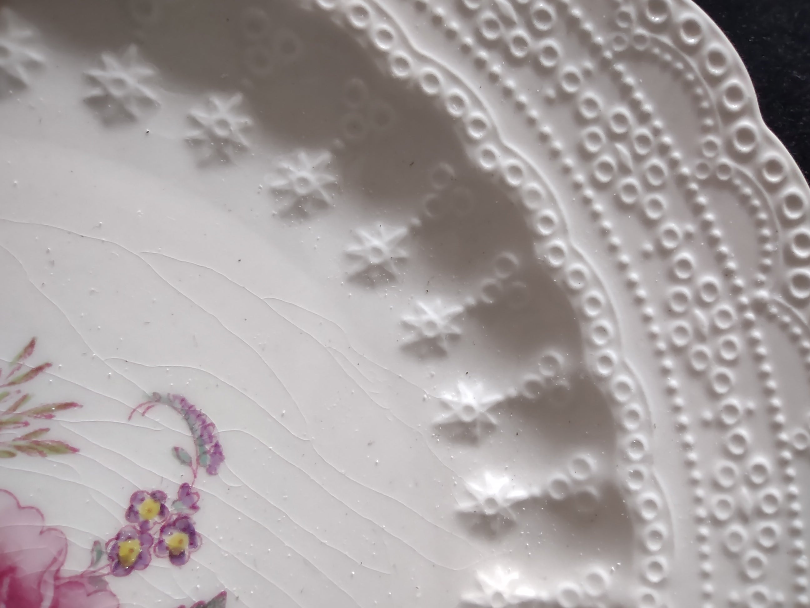 Spode Countryside Jewel Billingsley Rose Dessert Plate Ironstone CRAZING(Lot5788