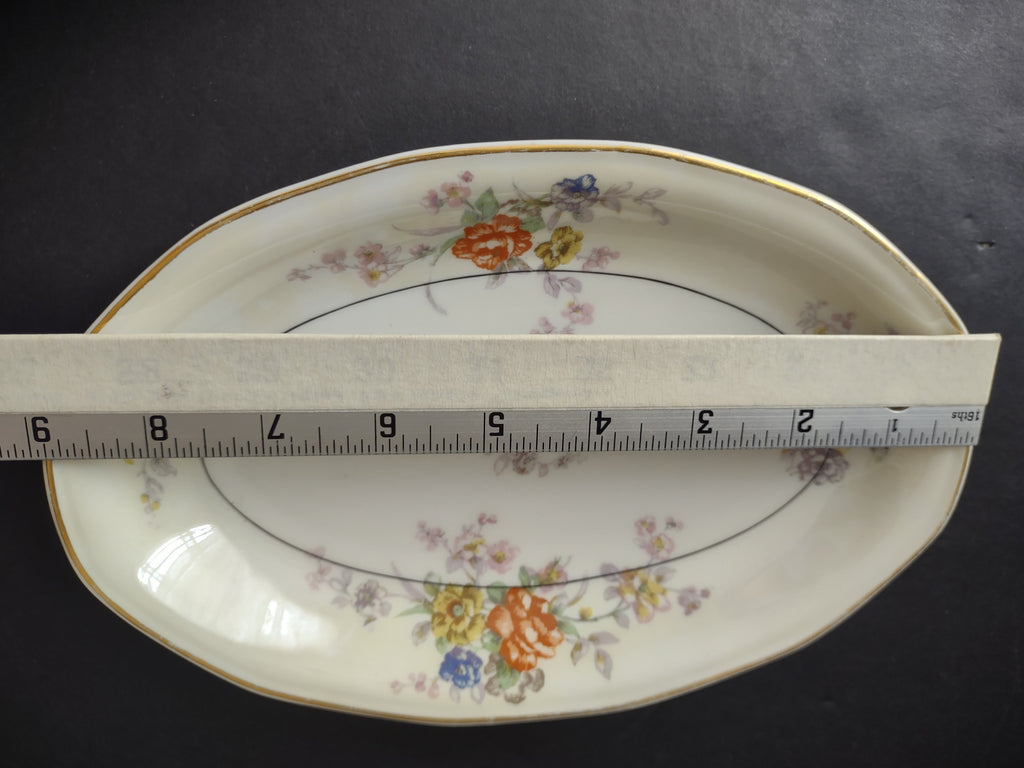 French Chic Haviland Limoges Yellow Jewel Small Serving Platter Floral (lot 818)