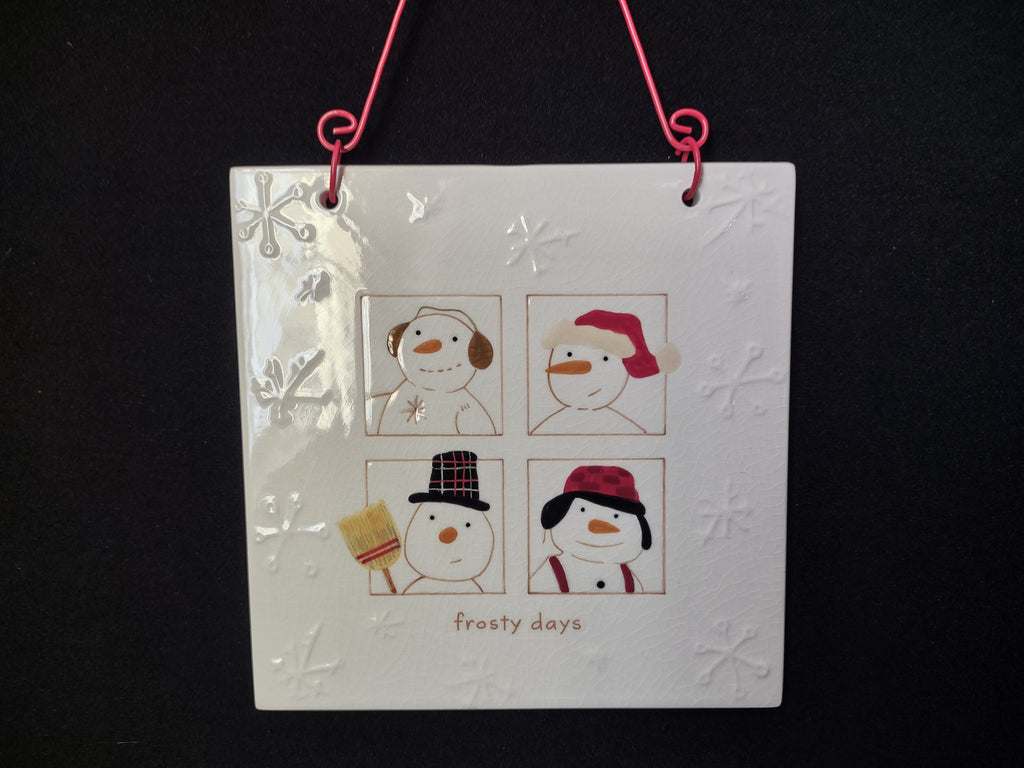 Hallmark Christmas Wall Hanging Trivet Snowman Frosty Days (lot 1694)