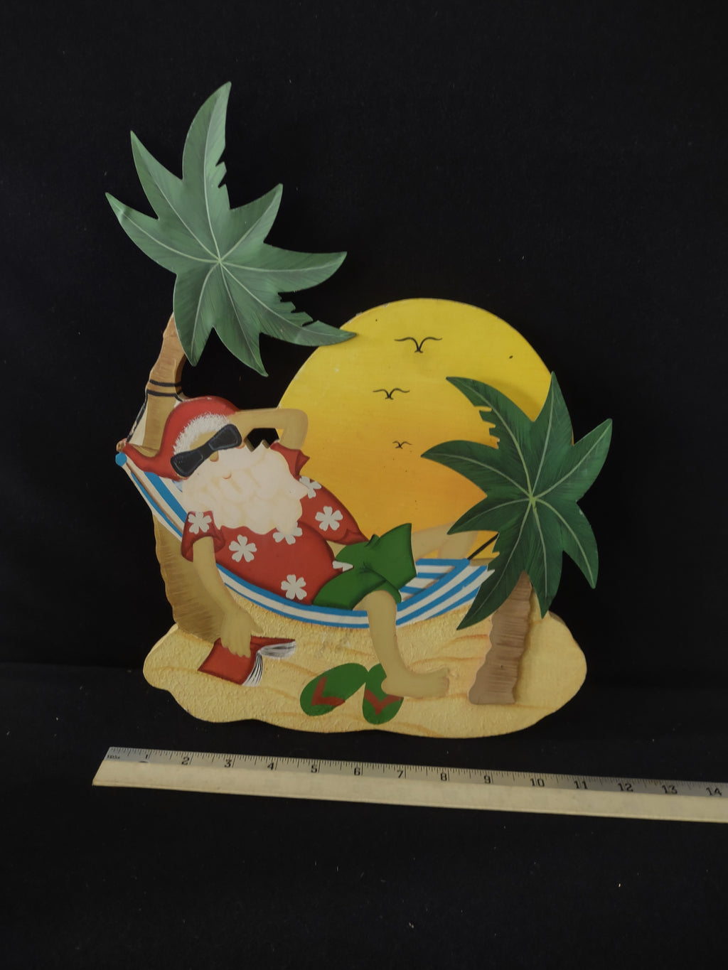 Whimsical Santa On The Beach After Christmas With Palm Trees (Lot 3519)