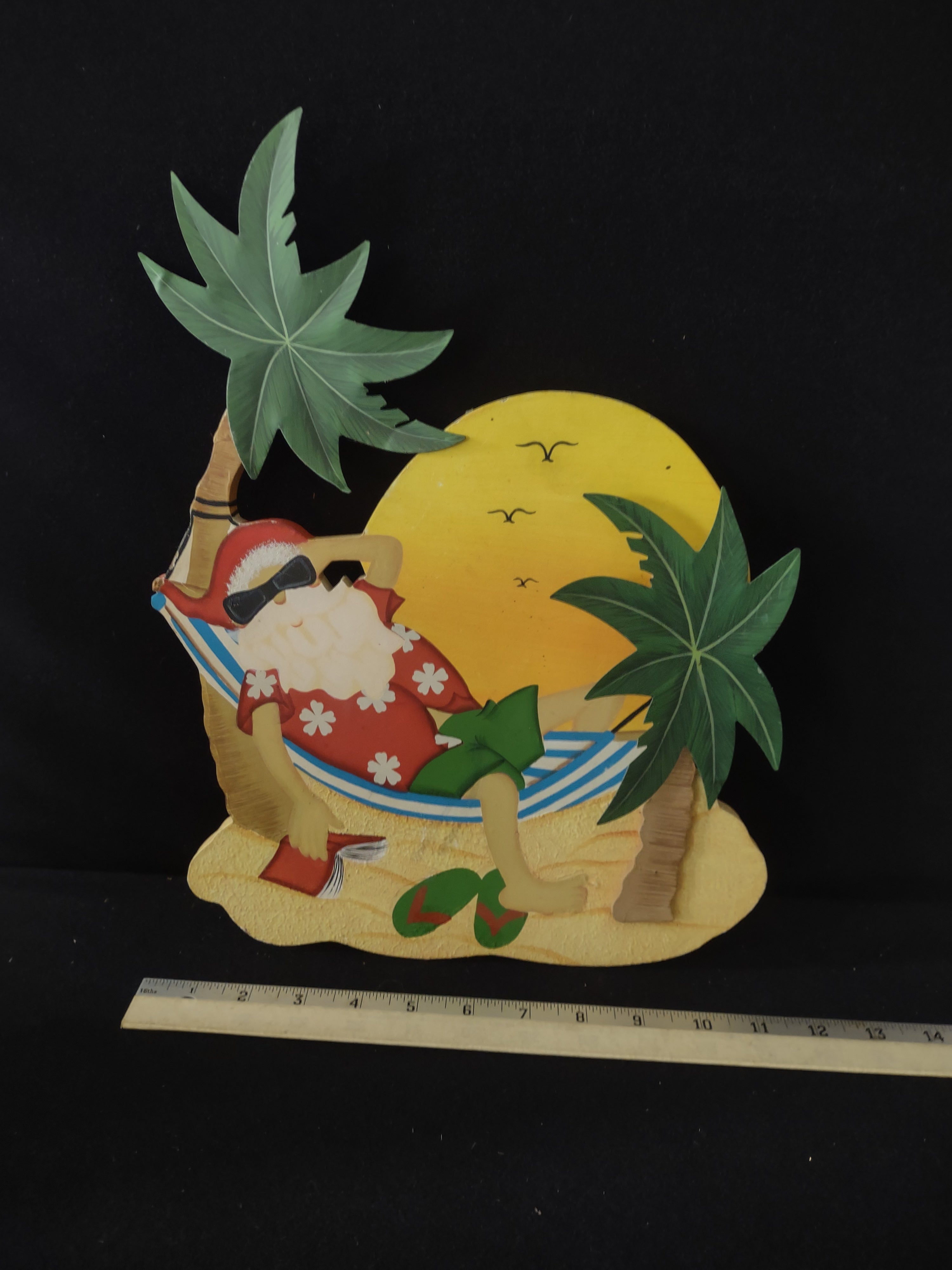 Whimsical Santa On The Beach After Christmas With Palm Trees (Lot 3519)