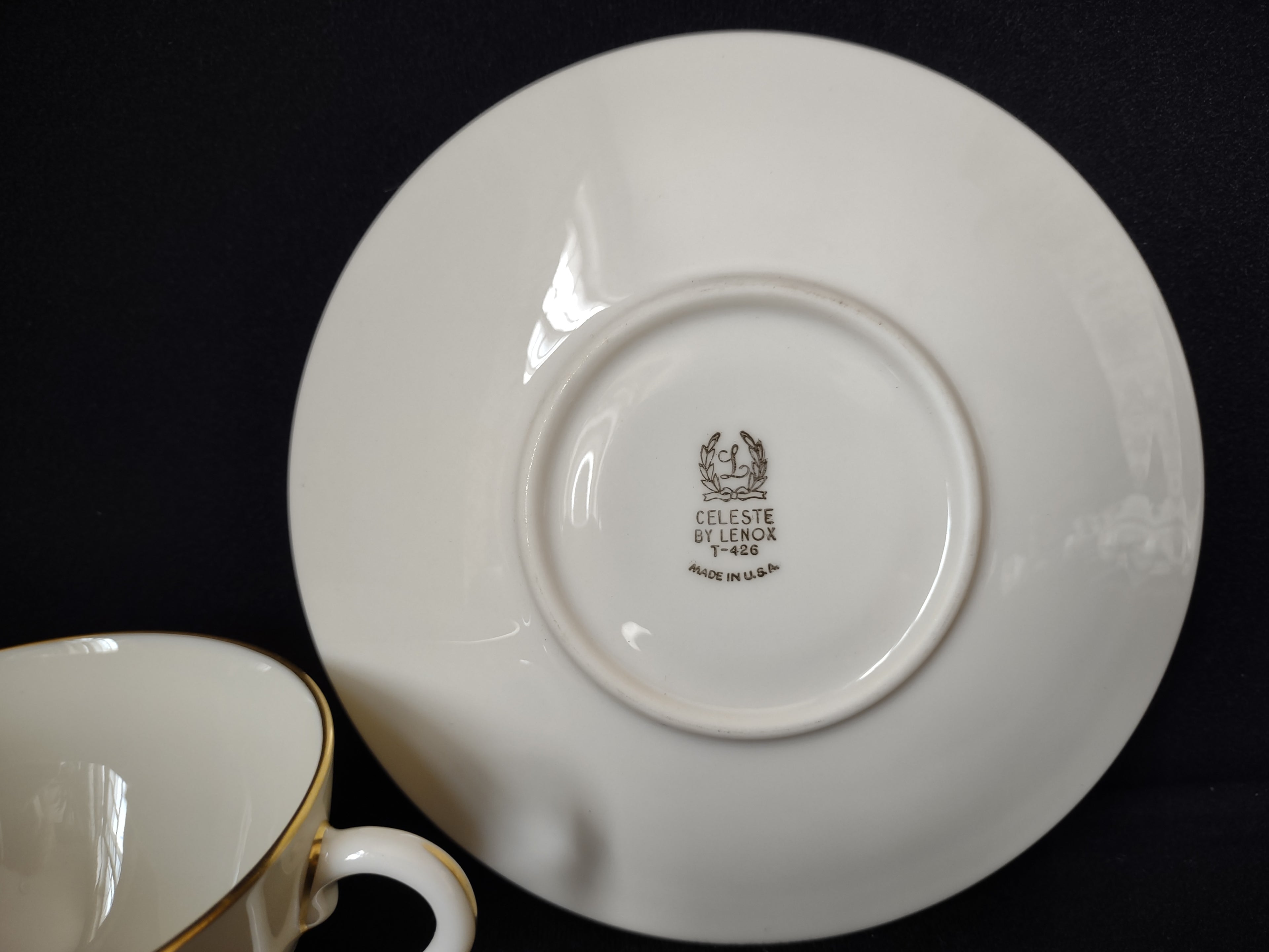 Vintage Lenox Celeste T-426 Tea Cup with Saucer (lot 1897)