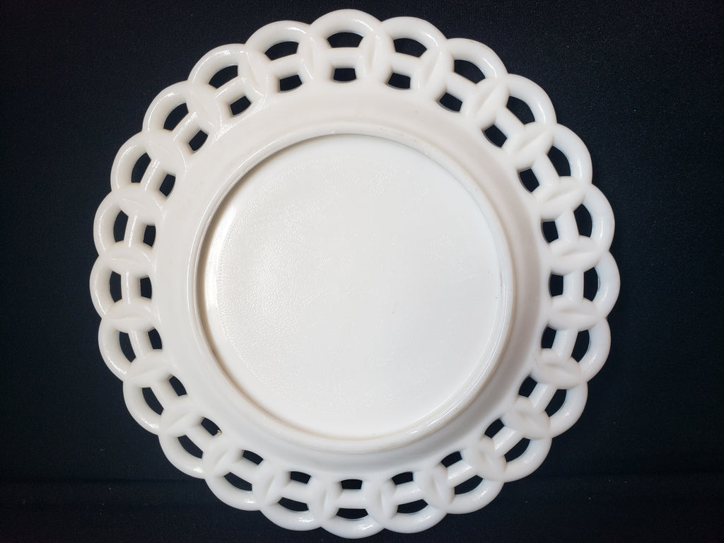 Vintage Kemple Birds Motif Milk Glass Wall Plate (lot 2190)