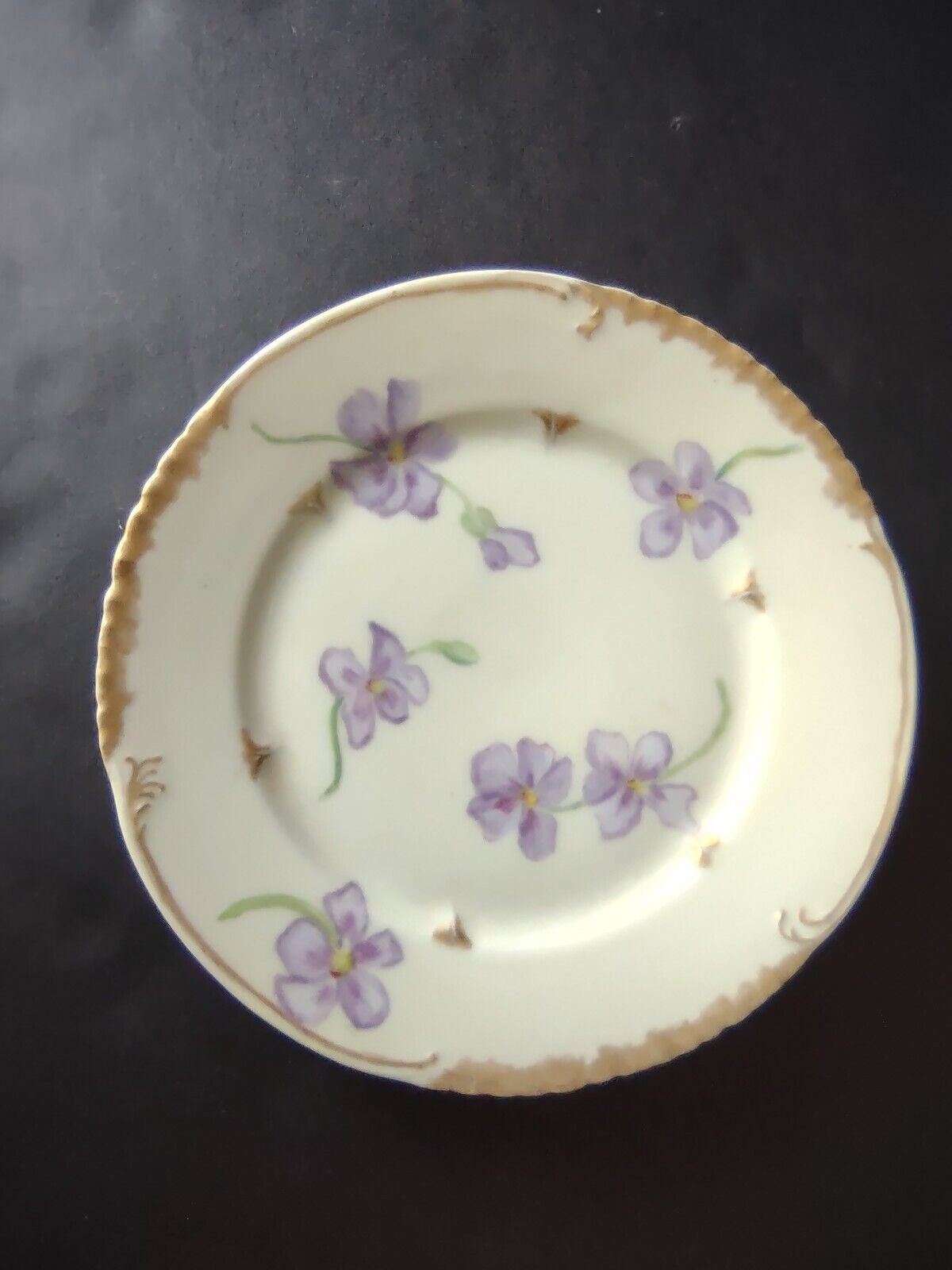 Vintage CFH GDM Field Haviland Limoges France Plate Purple Pansy 6-1/4" (lot 498