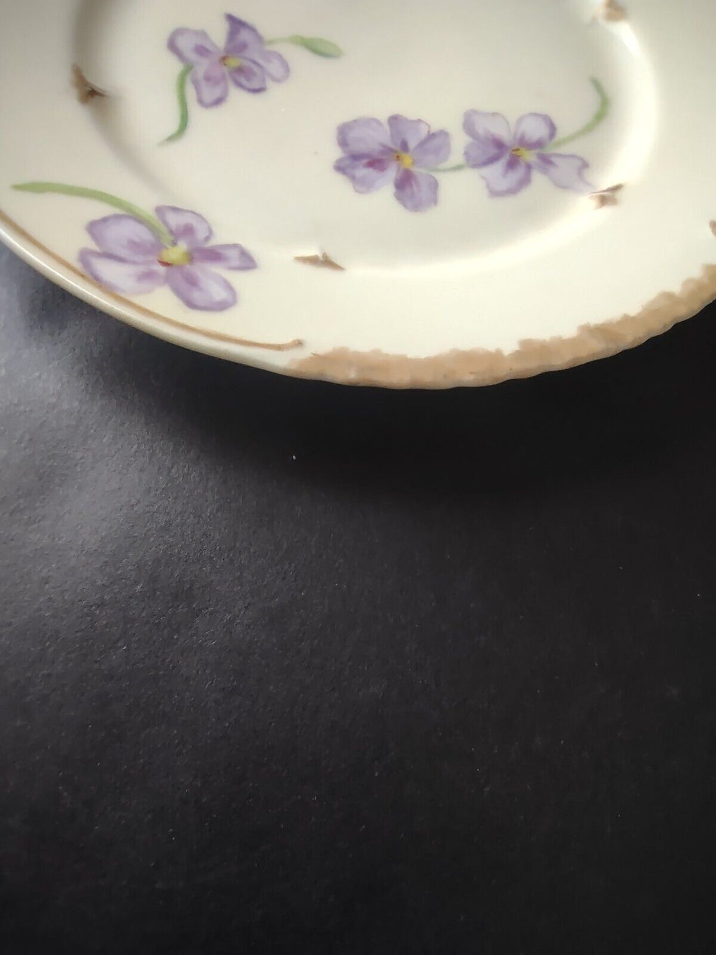 Vintage CFH GDM Field Haviland Limoges France Plate Purple Pansy 6-1/4" (lot 498