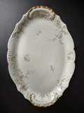 Haviland Limoges Gold Handle Pink Purple Rose Serving Platter 16" (lot 339)