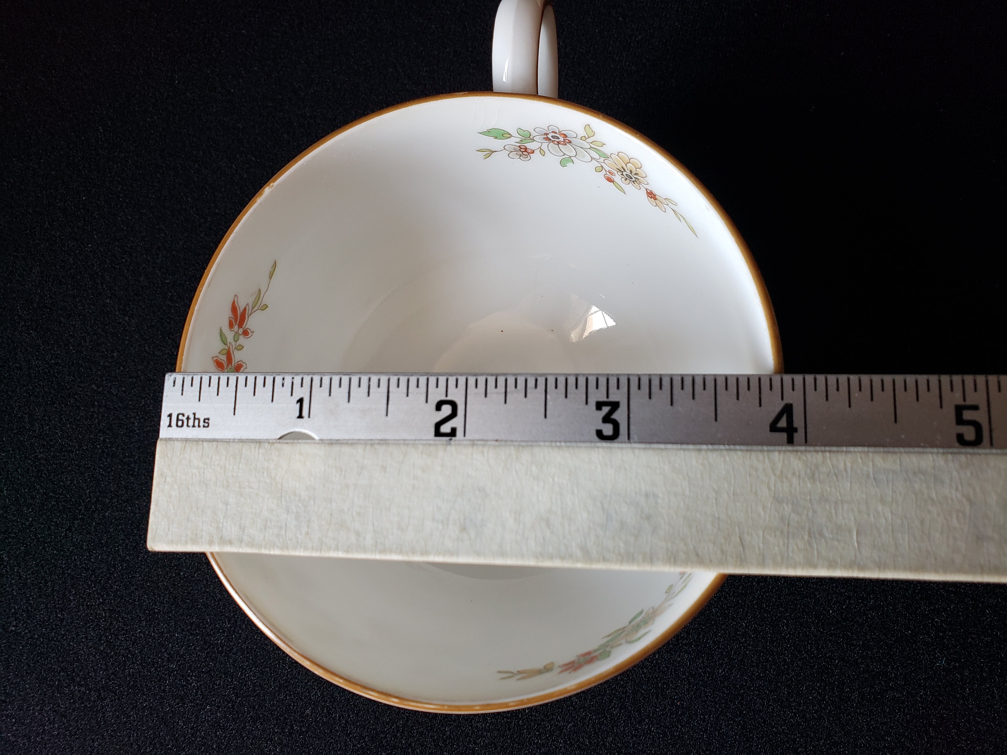 Vintage Royal Worcester Black Higgins Seiter Butterfly Tea Cup Saucer (lot 2120)
