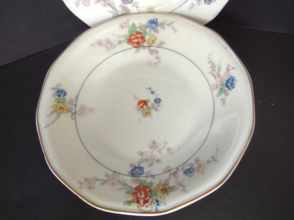 Haviland Limoges White Jewel Cream Soup Bowl & Bread/Butter Plate Floral (lot 803)