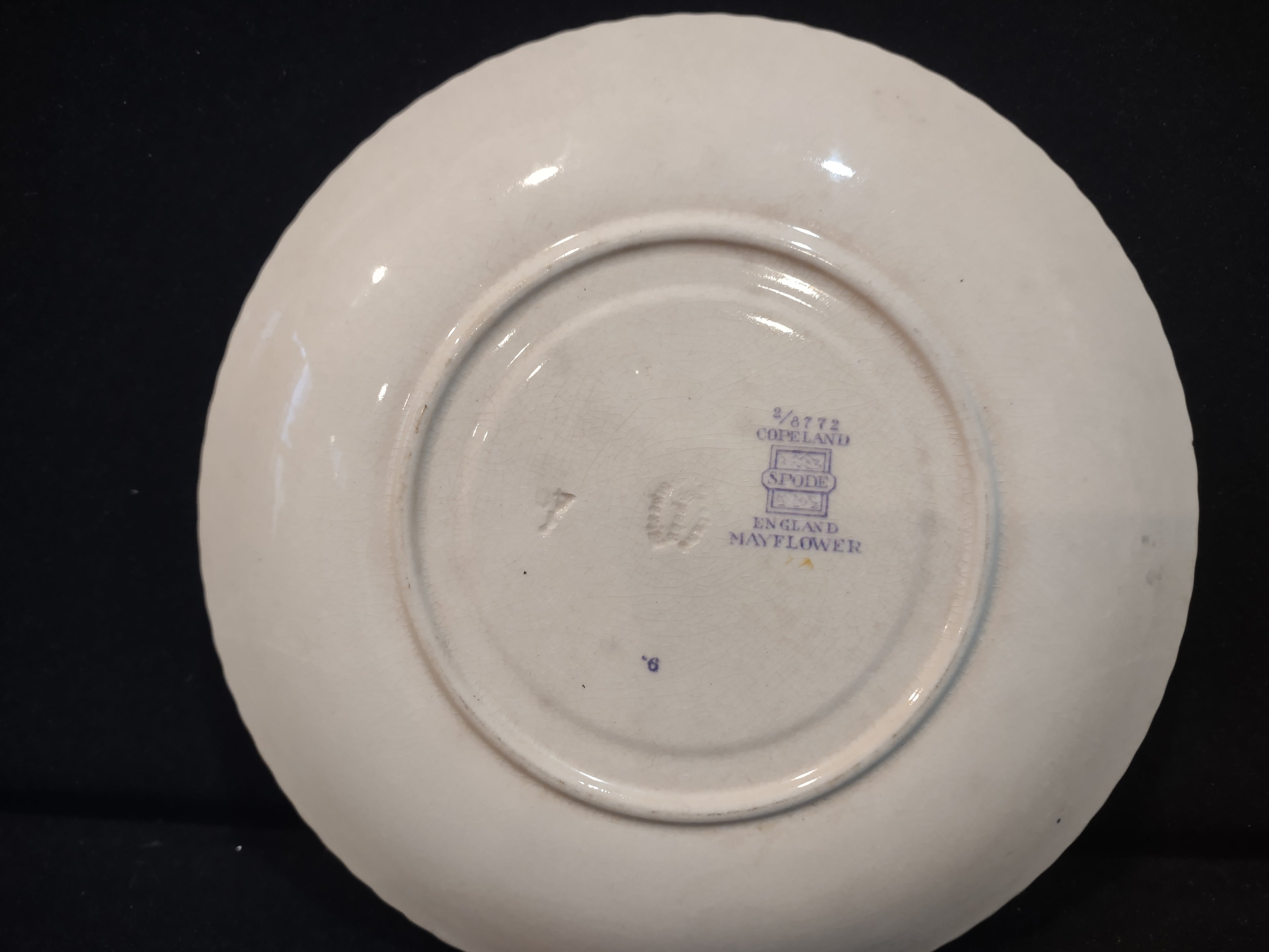Vintage Spode England Ironstone Mayflower Liner for Soup Cup Cottage (lot 5710)