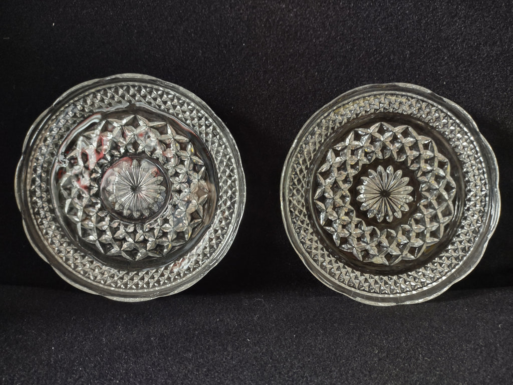 Wexford Anchor Hocking Small Glass Serving 6" Plate Diamond x 2 (lot 5151)