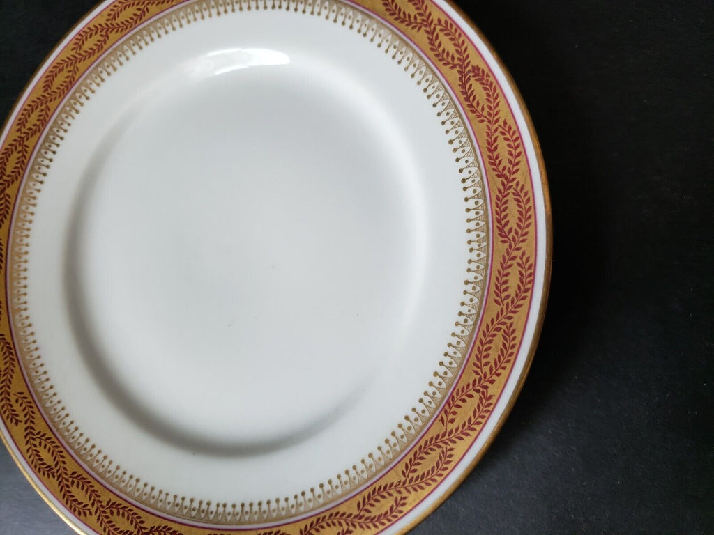 Wm Guerin France Limoges Bread/Butter 6"Red Maroon Gold Trim (lot 589)