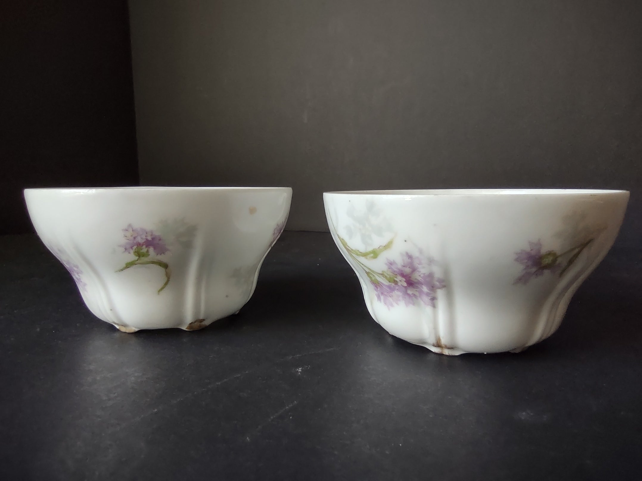 Haviland Limoges 2 x Tea Cup ONLY Blue Corn Flower (lot 859)