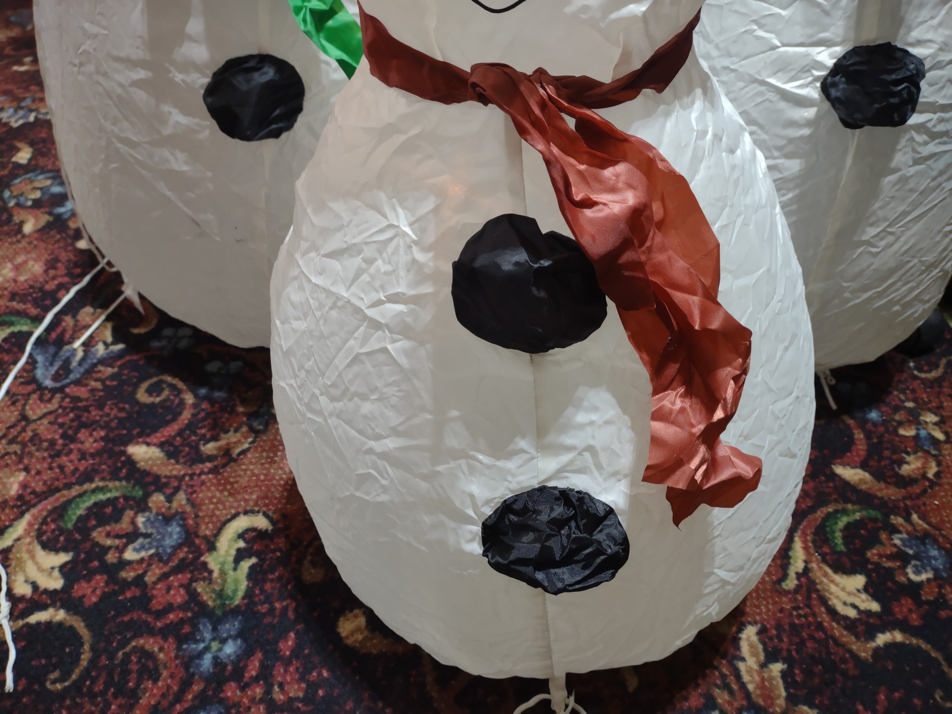 Vintage Christmas Snowman Family of 3 Inflatable NO Stakes 3 Ft (lot 3250j)