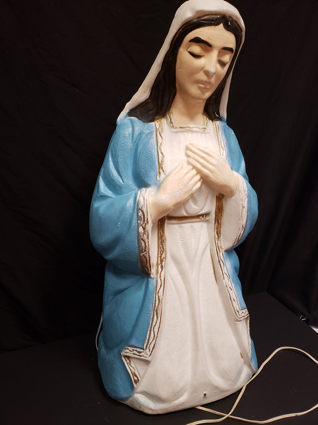 Vintage Christmas Outdoor Blow Mold Nativity Mary Figurine 32" (lot 2242)