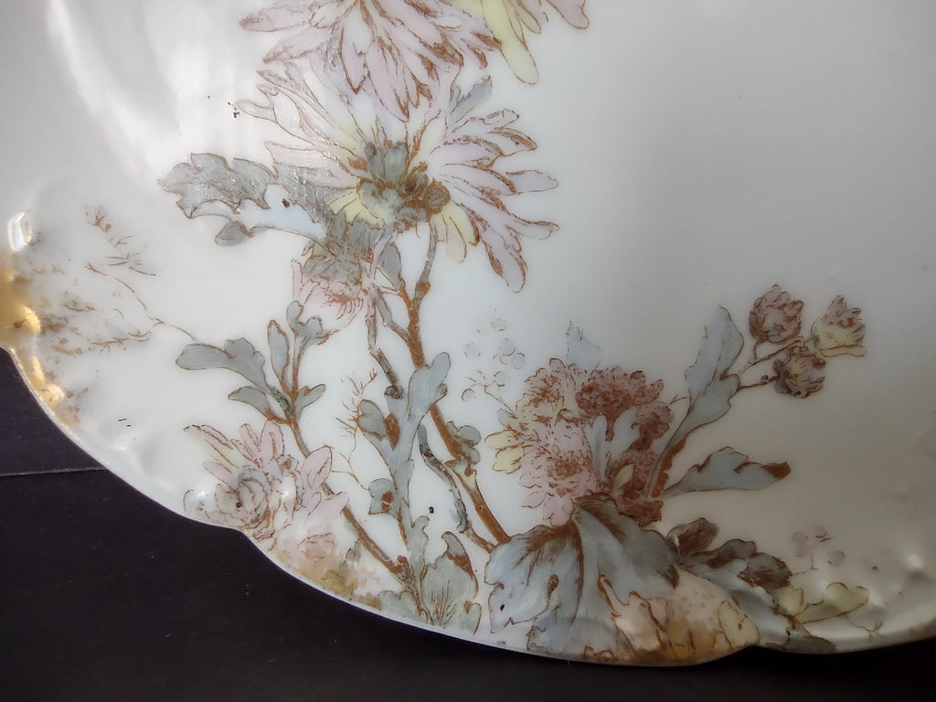 Haviland Limoges Pink Blue Gold Trim Dessert Plate (lot 969)