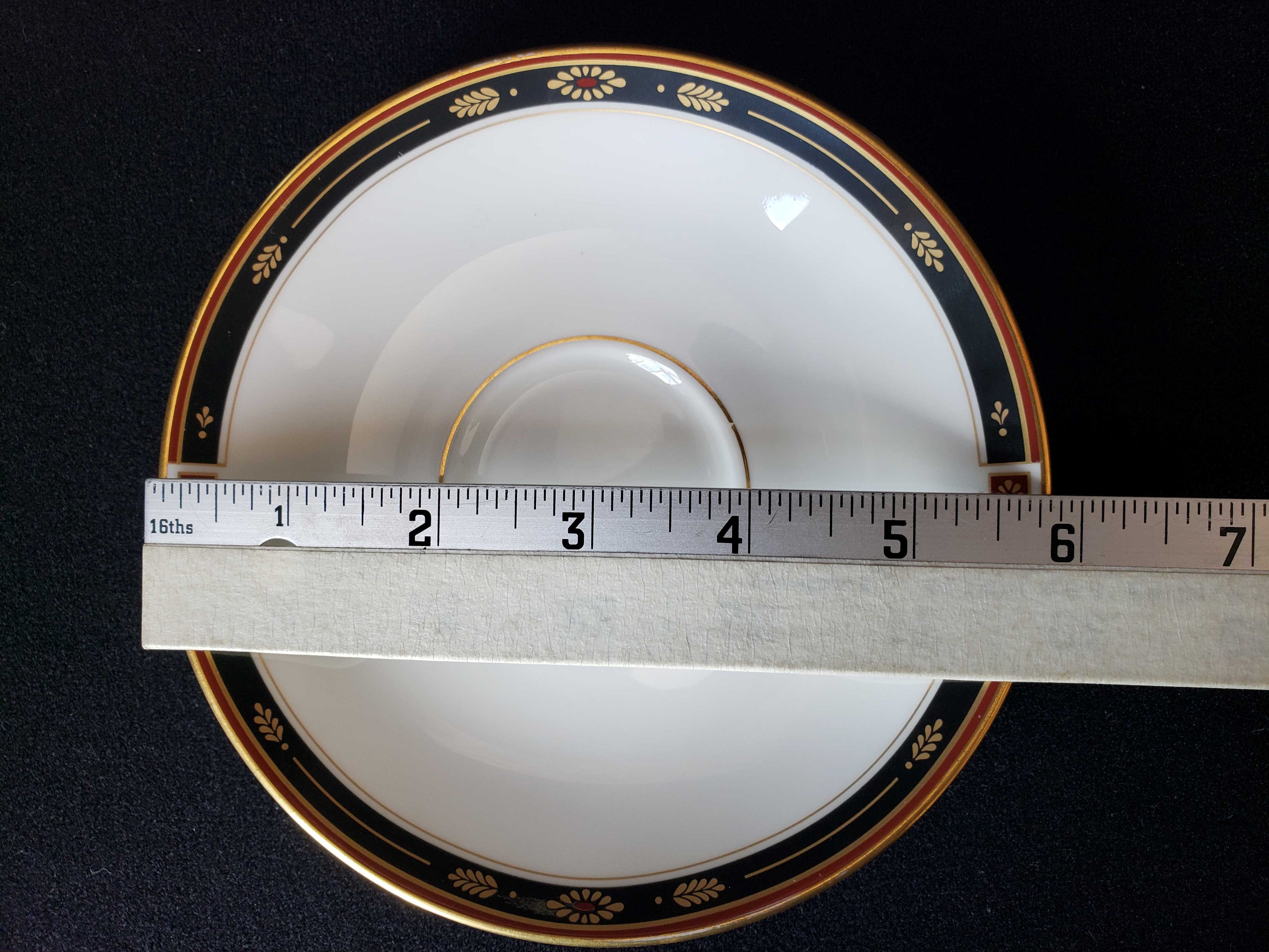 Vintage Lenox Regency Black Tea Cup with Saucer (lot 1934)
