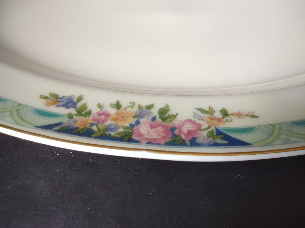 Haviland Limoges Massachusetts Tea Cup with Saucer Blue Floral (lot 937)