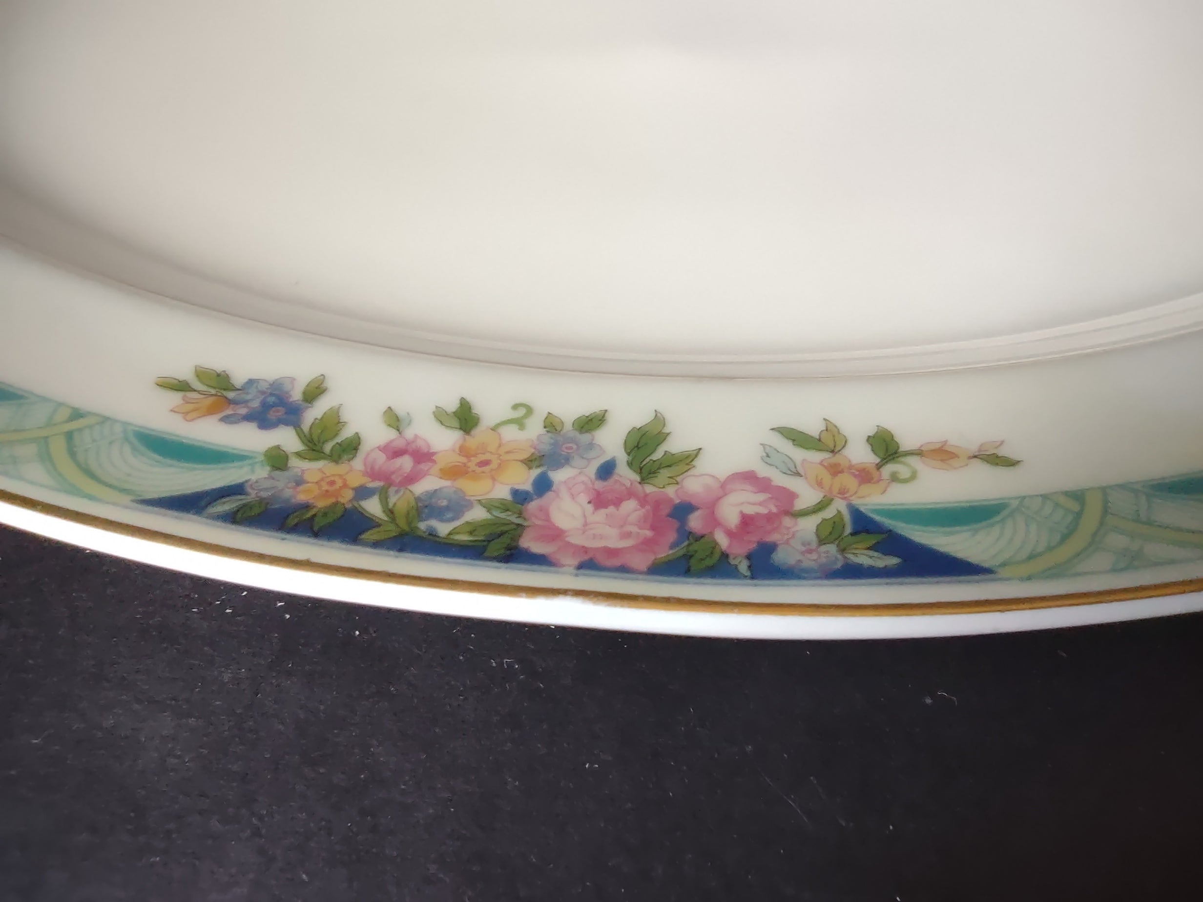Haviland Limoges Massachusetts Tea Cup with Saucer Blue Floral (lot 937)
