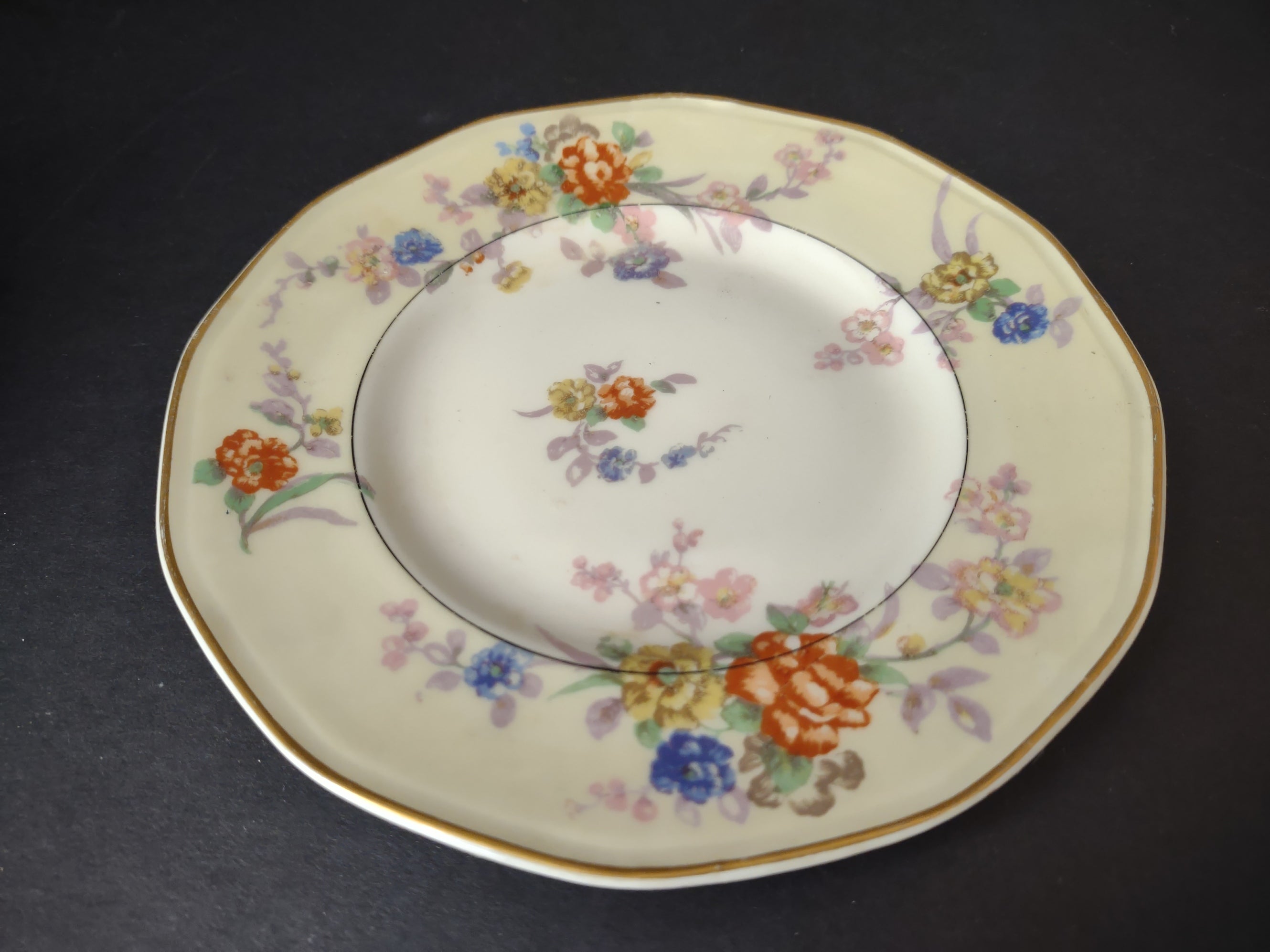 Haviland Limoges Yellow Jewel Tea Cup Saucer Dessert Plate Floral (lot 817)