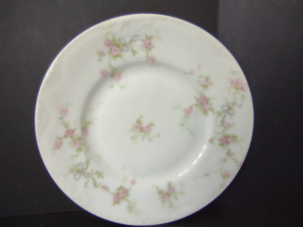 Haviland France Limoges Bread/Butter Plate Marie Blue Ribbon Rose (lot 1110)
