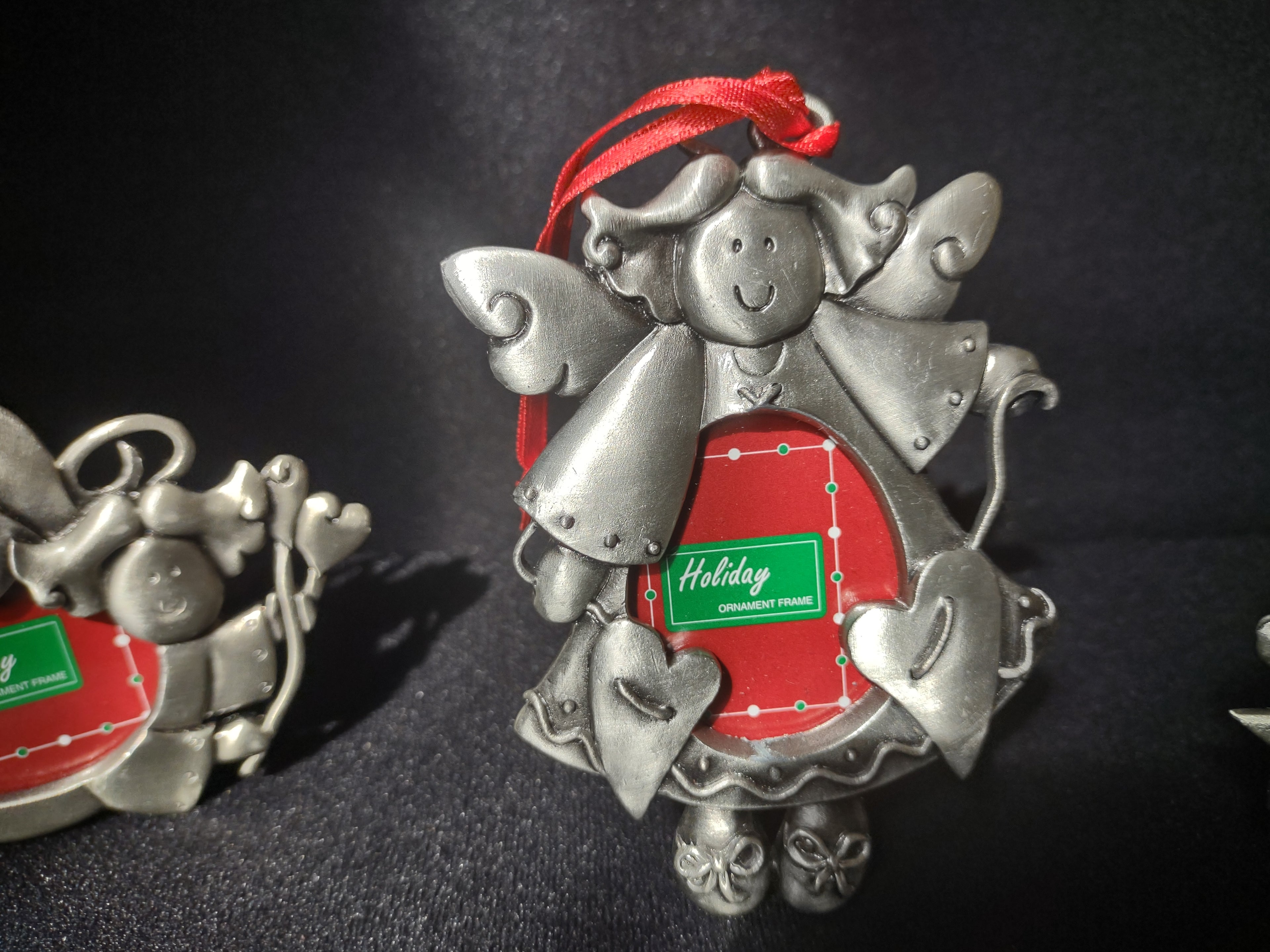 Christmas Holiday Set of 3 Ornament Frame Angel (lot 1565)