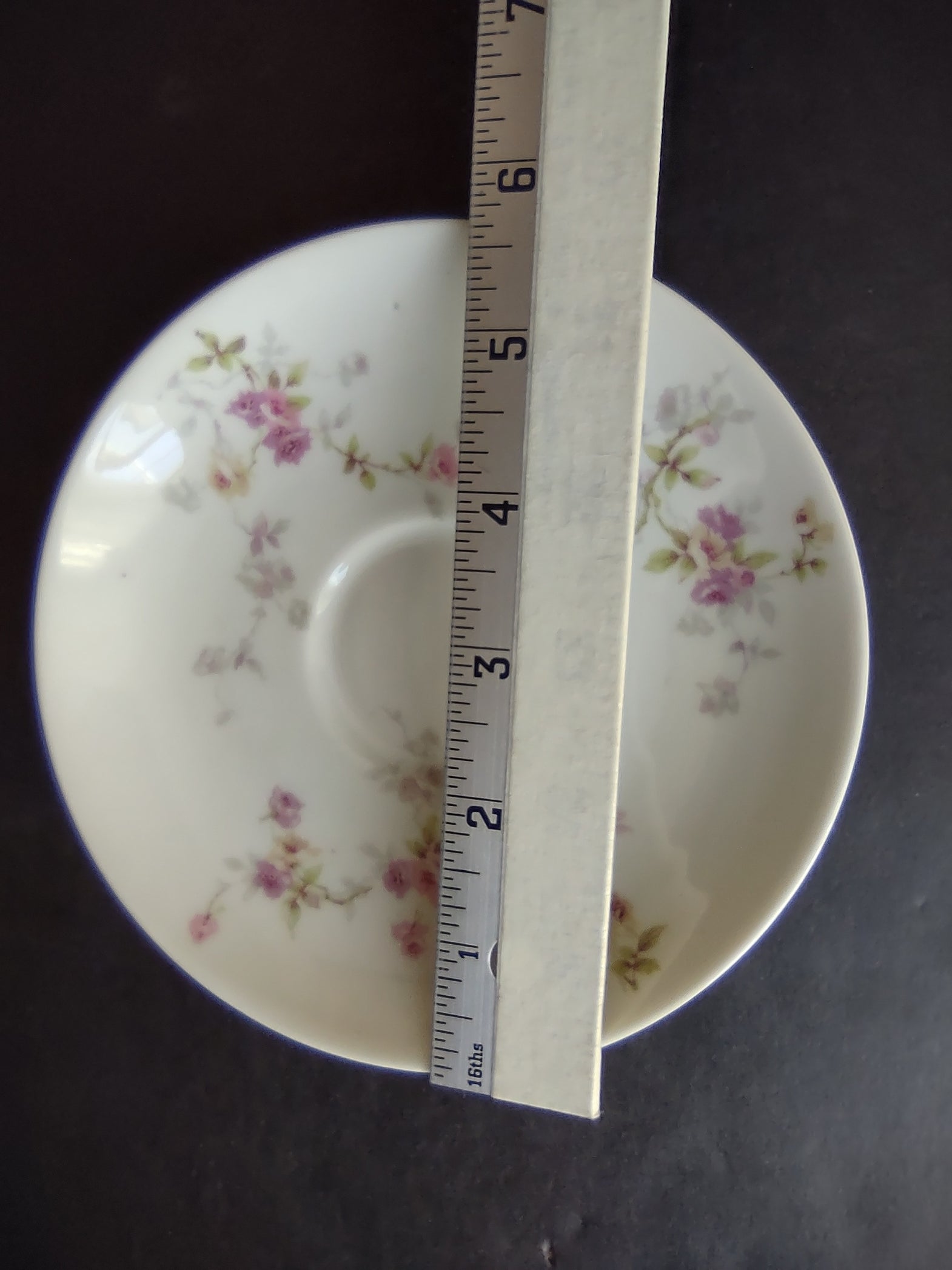 Haviland Limoges Saucer ONLY Pink Yellow Rose (lot 917)