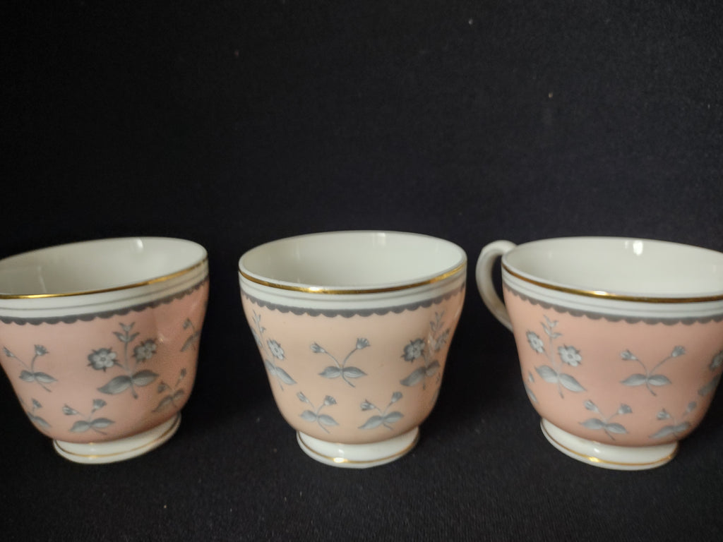 Wedgwood Pimpernel Pink Set of 3 Teacup ONLY Brown Stamp (lot 2767)