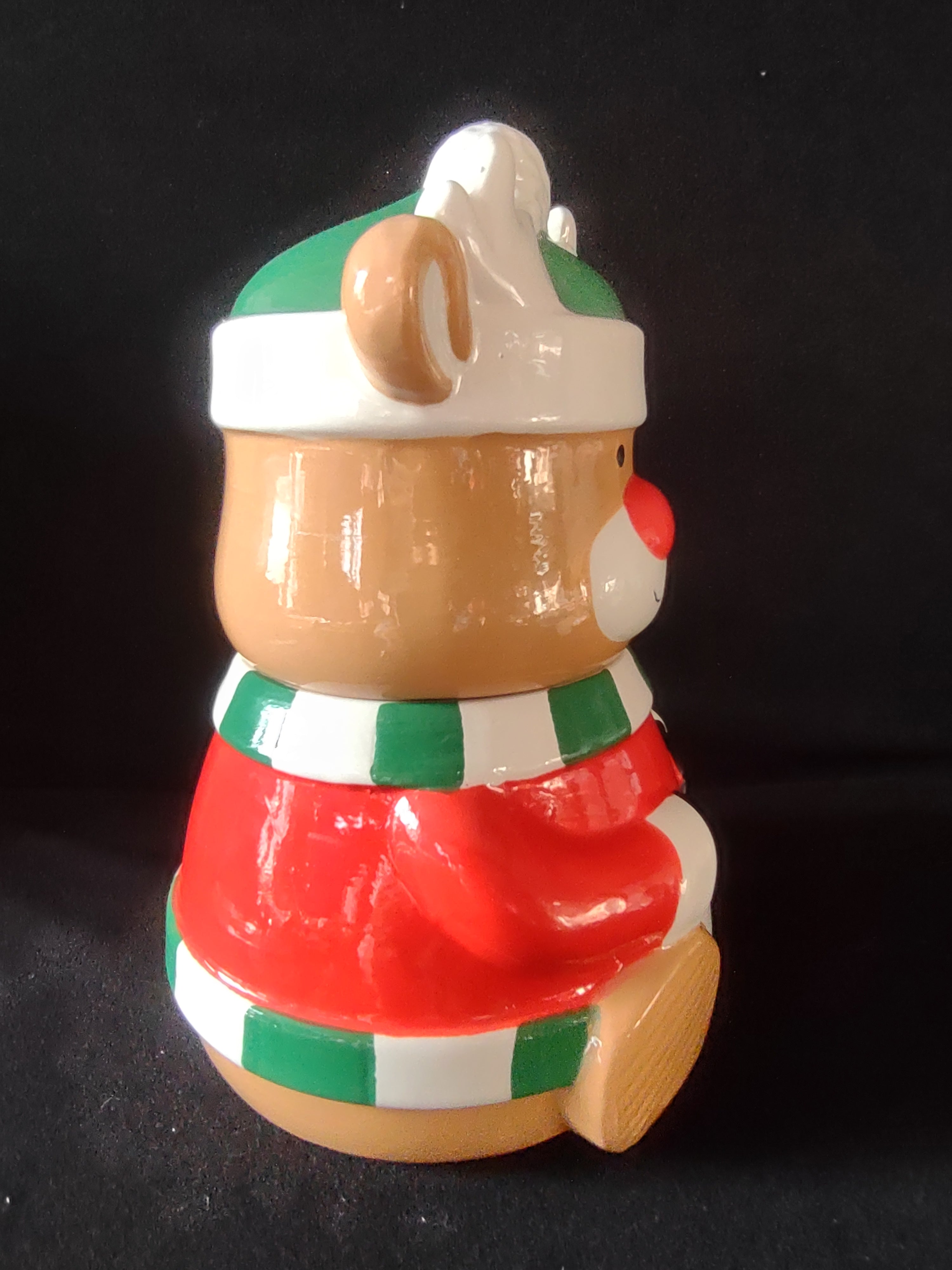 Christmas Bear Reindeer Cookie Jar( lot 3412)