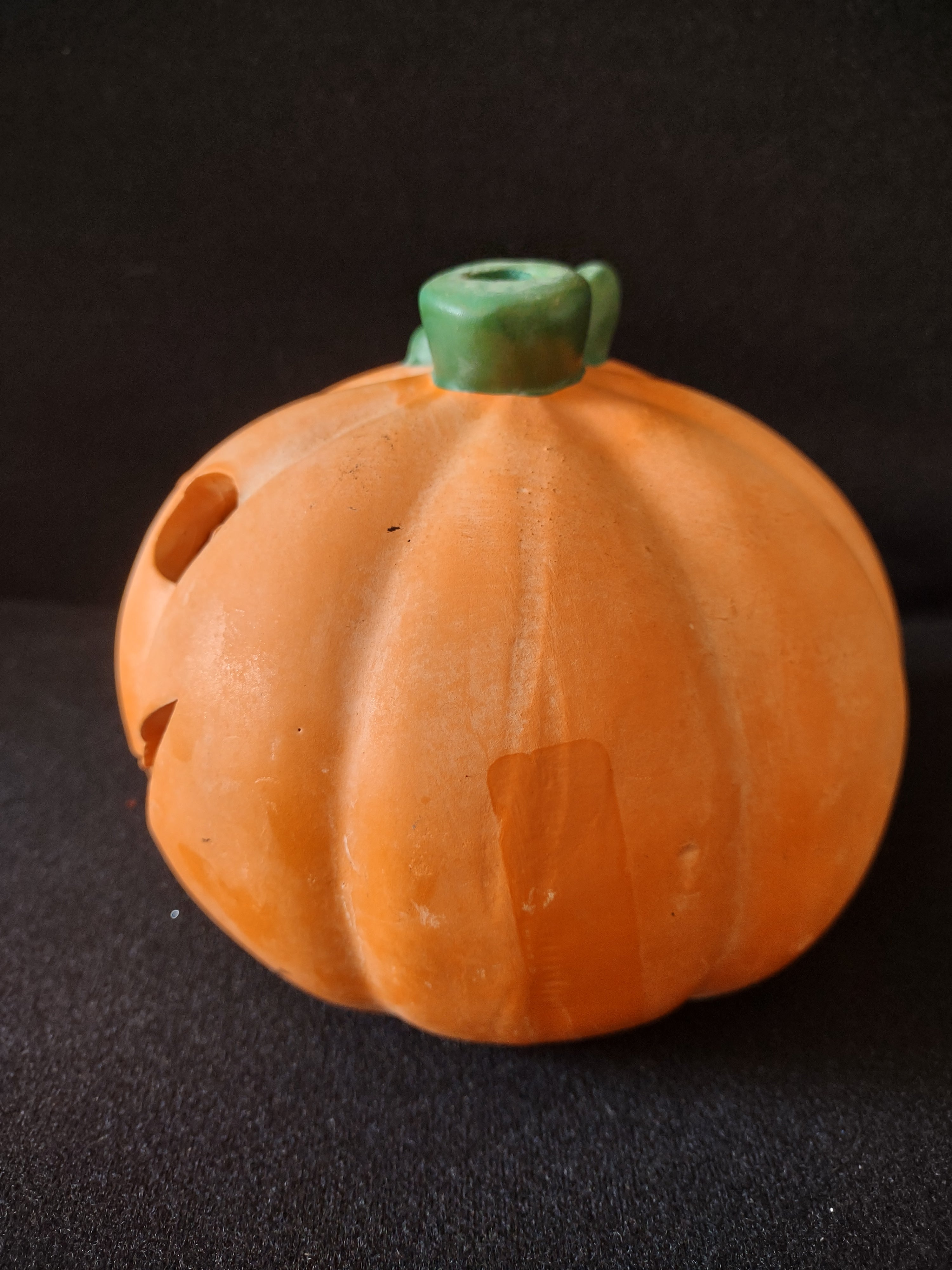 Halloween Terra Cotta Jack O Lantern Candle Cover (Lot 4345)