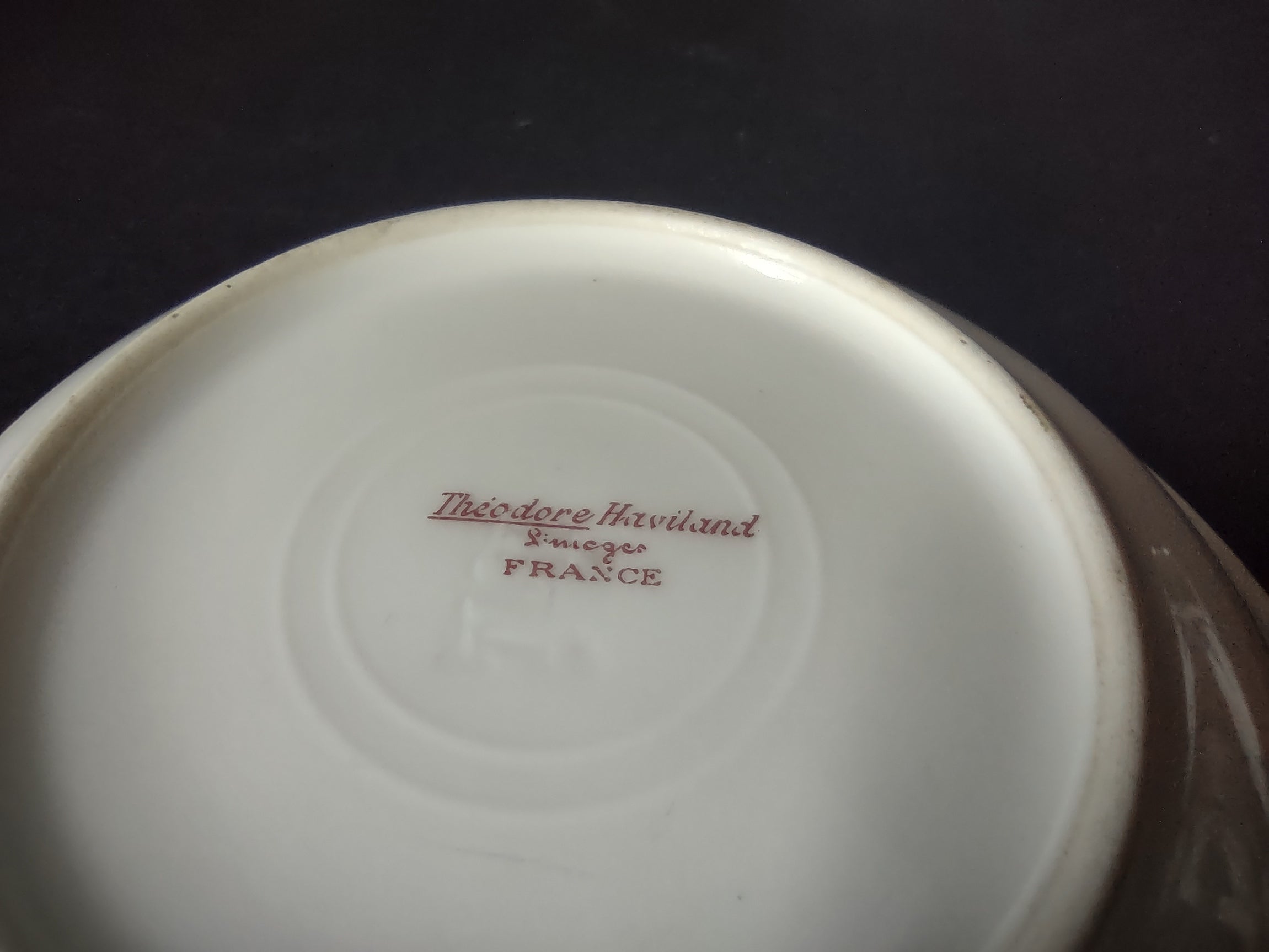 Haviland Limoges 4 x Small Cranberry Bowl 5" White Purple Flower Moss (lot 899)