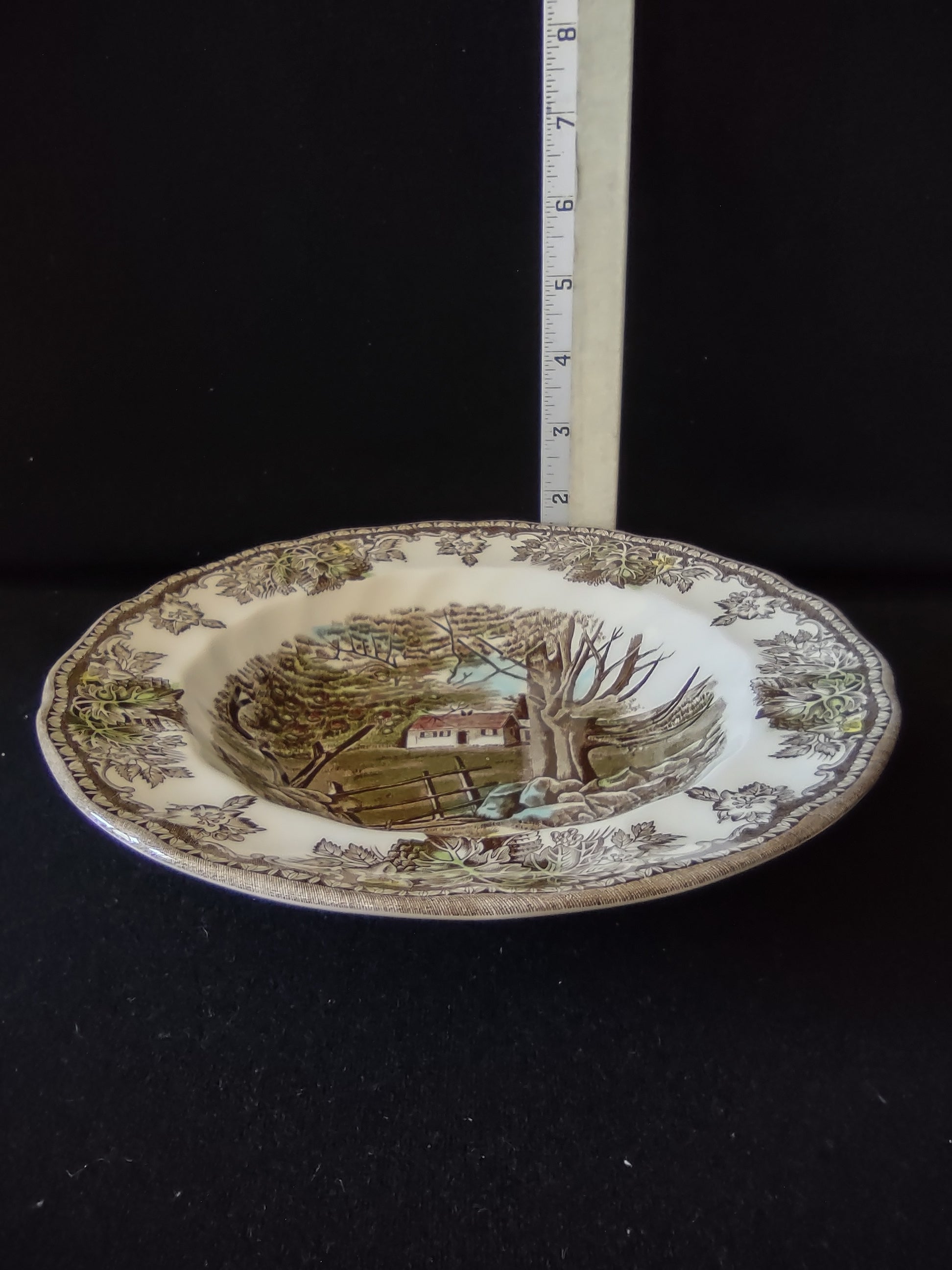 Vintage Johnson Bros Rim Soup Bowl Ironstone The Friendly Village x 6 (Lot 5532)