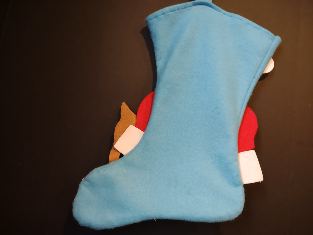 Christmas Rudolph Red Nosed Reindeer Blue Stocking Kurt Adler 16" (lot 3368)