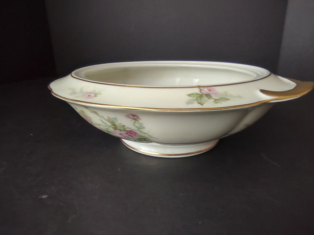 Haviland Limoges Round Soup Tureen Serving Bowl NO LID Roses (lot 820)