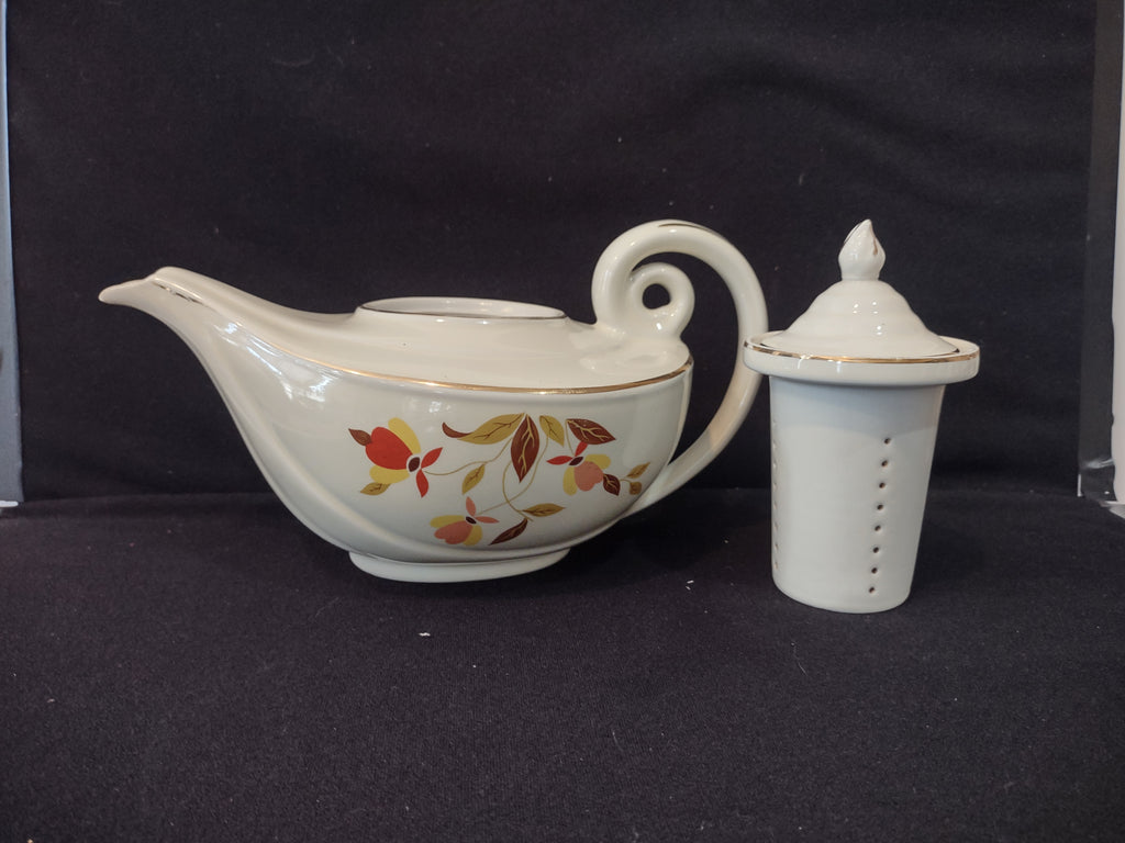 Vintage Halls Superior Autumn Jewel Tea Leaf Aladdin Teapot Infuser (lot 2881)