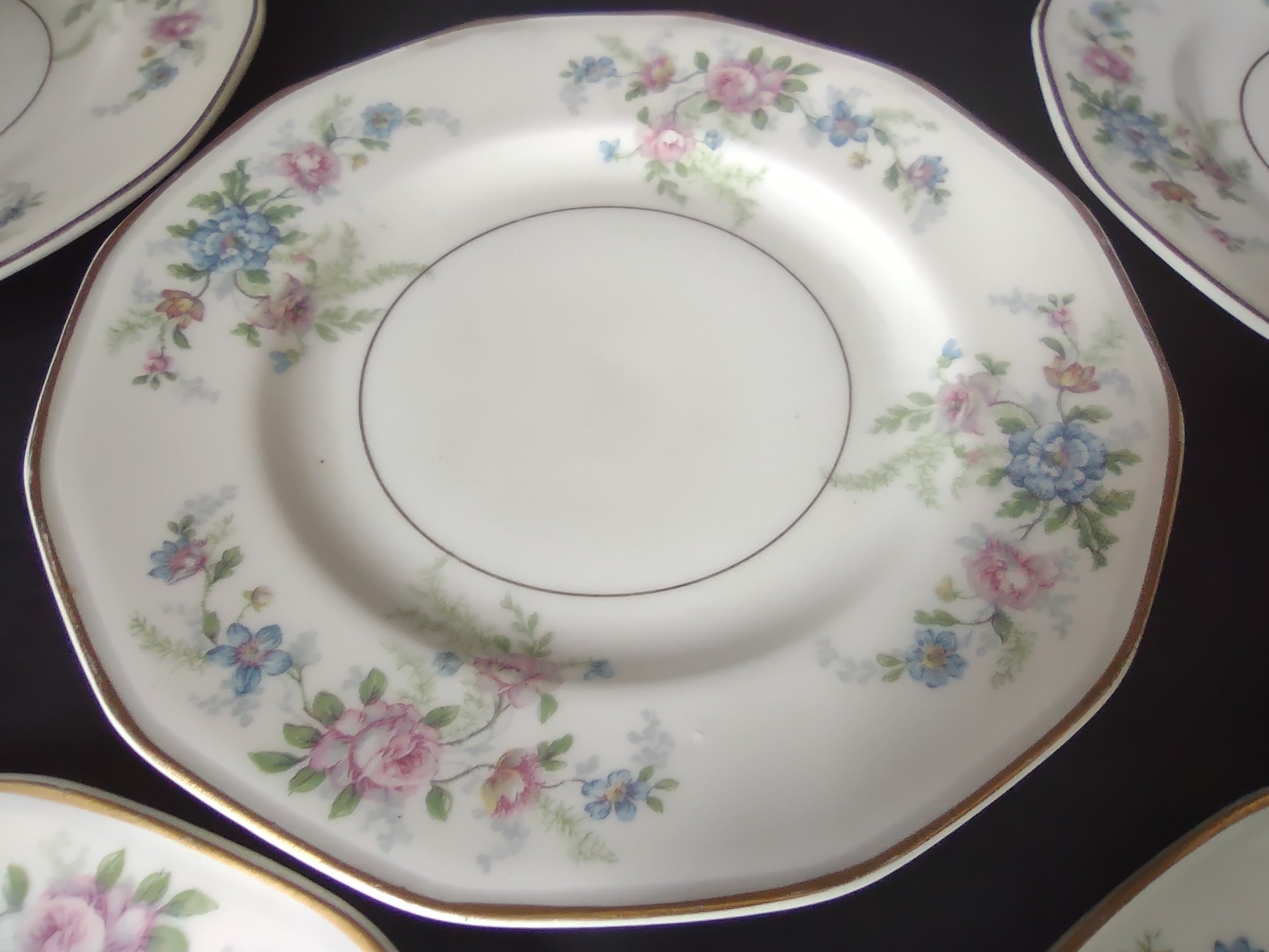 Haviland Limoges Fleurettel 5 x Salad/ Dessert Plate 7-1/2" Floral (lot 808)