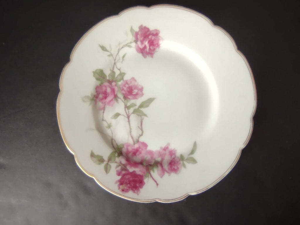 Haviland Limoges Baltimore Rose Salad Plate Gold Trim 8-1/4" (lot 488)