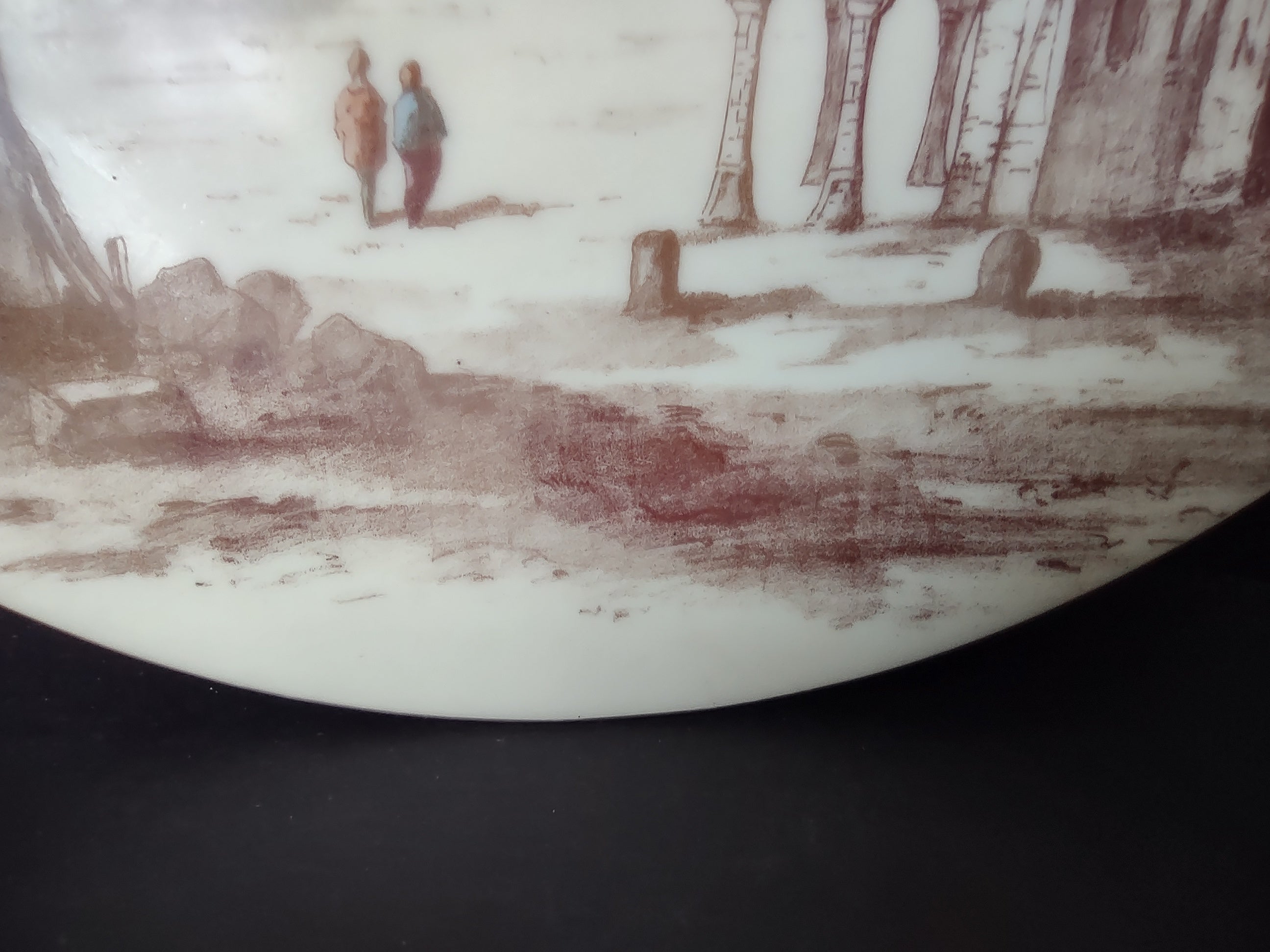 TV Limoges Cabinet Plate Town Design 9"(lot 1125)