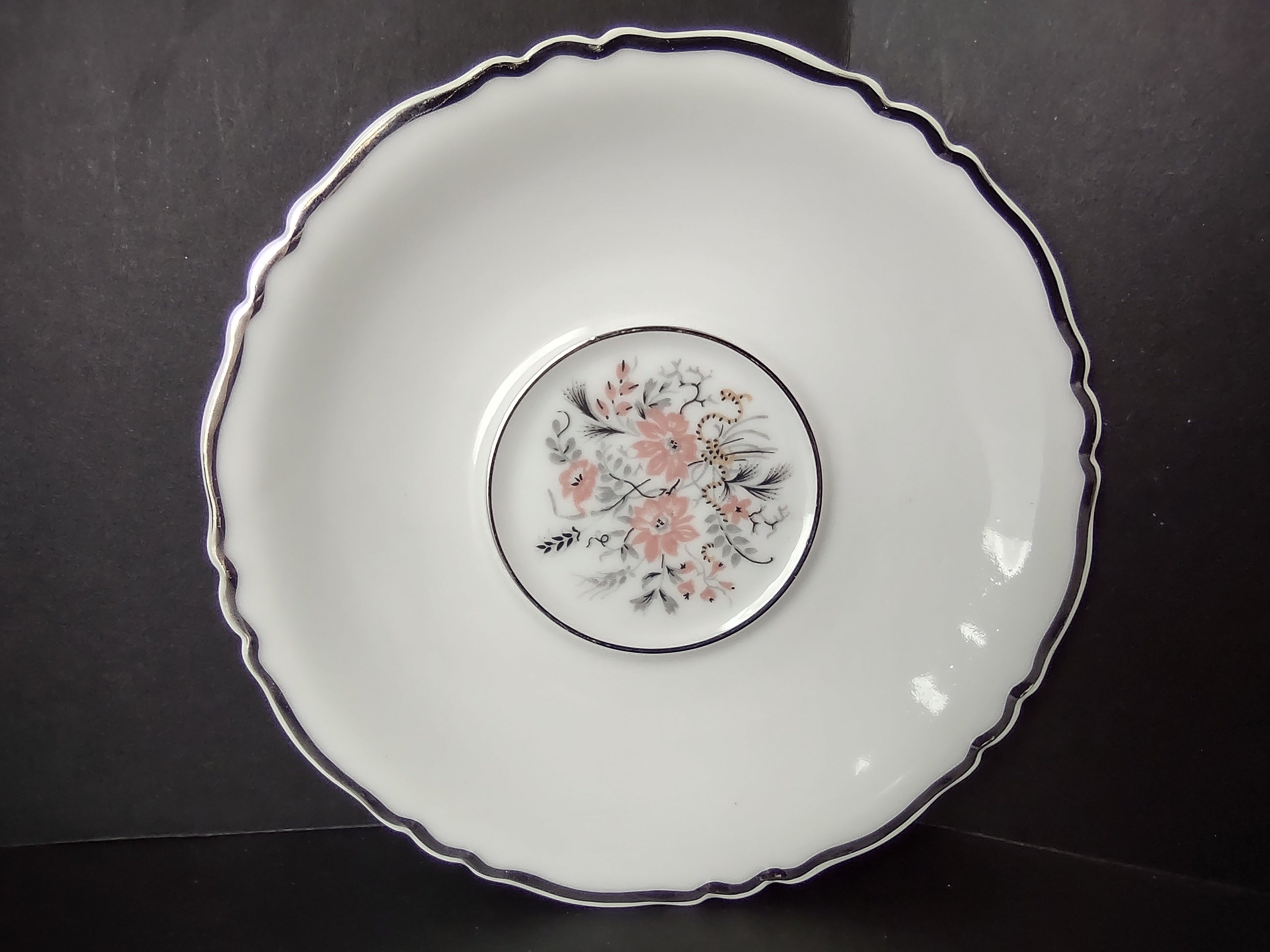 Haviland France Limoges Saucer ONLY Floradora Platinum Trim (lot 976)