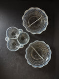 Anchor Hocking Hobnail Moonstone Serving Dish Set of 3 (lot 2600c)