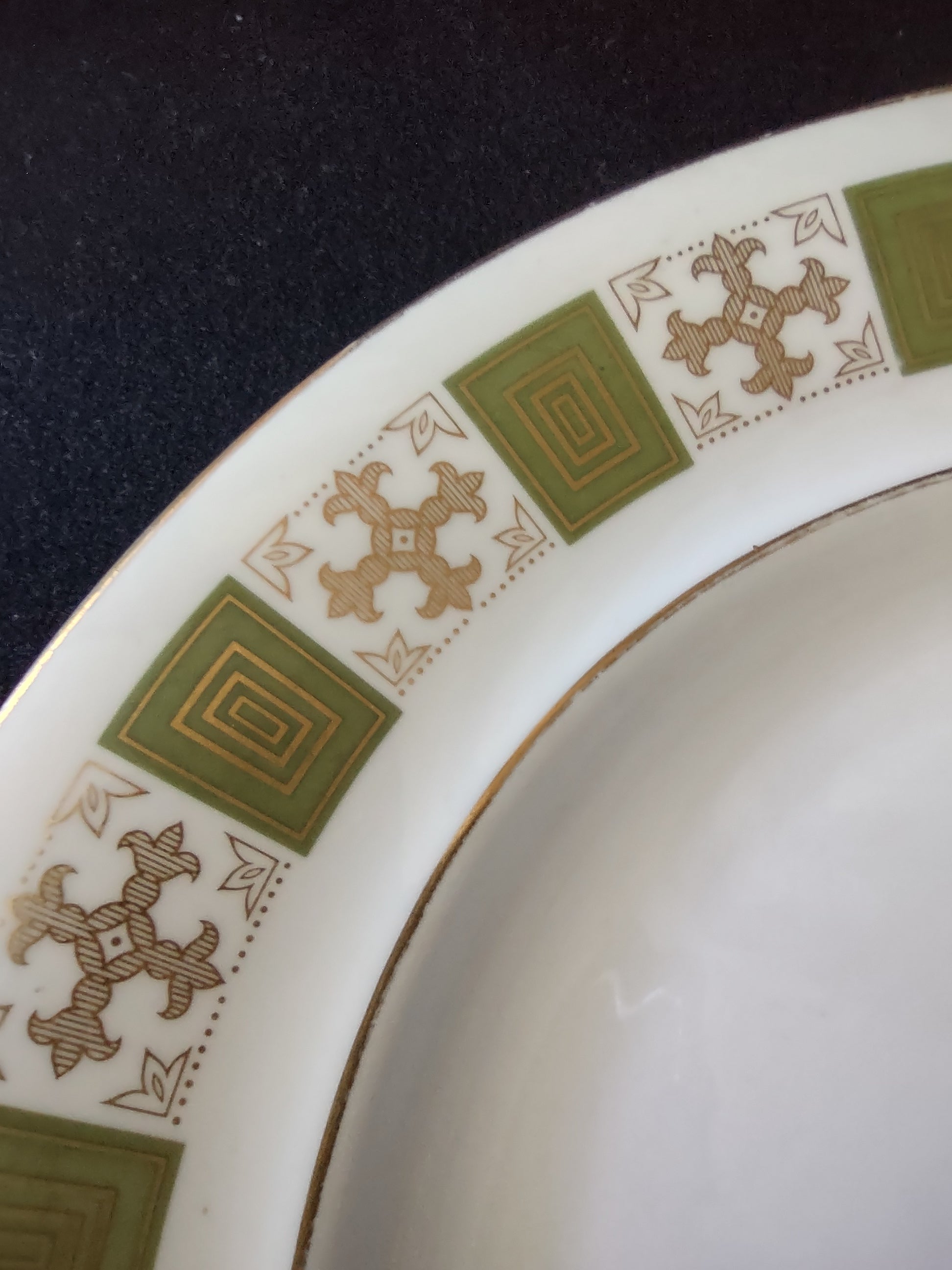 Vintage Spode Dinner Plate Persia Green Bone China x 3 English Country (Lot 5726