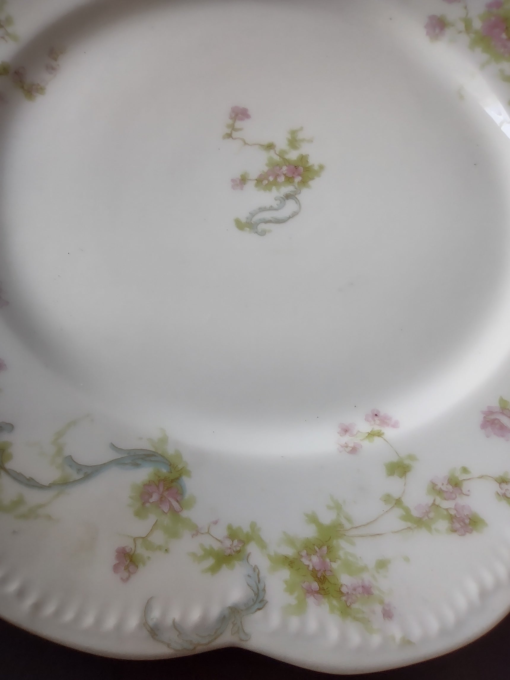 Haviland Limoges 2 x Luncheon Plate Princess Blue Swags (lot 827)