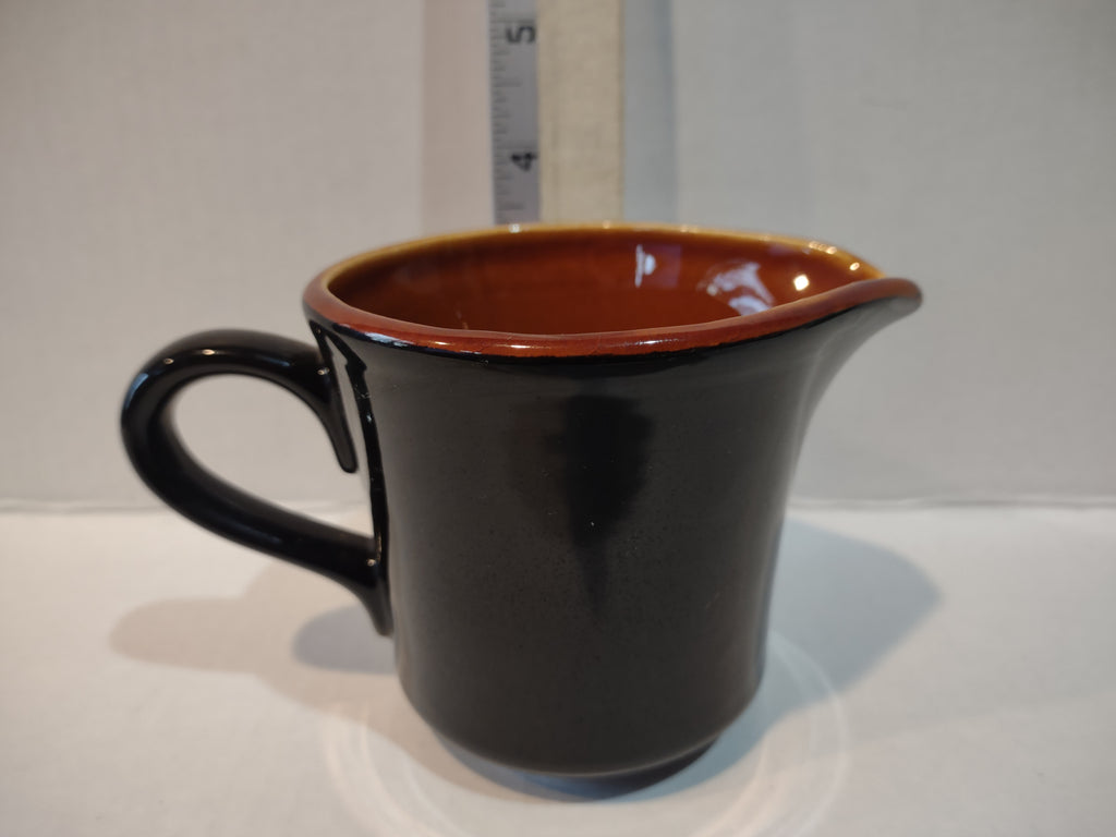 Vintage MCM Ironstone USA Amber Octagon Rustic Brown Creamer (lot 5014)