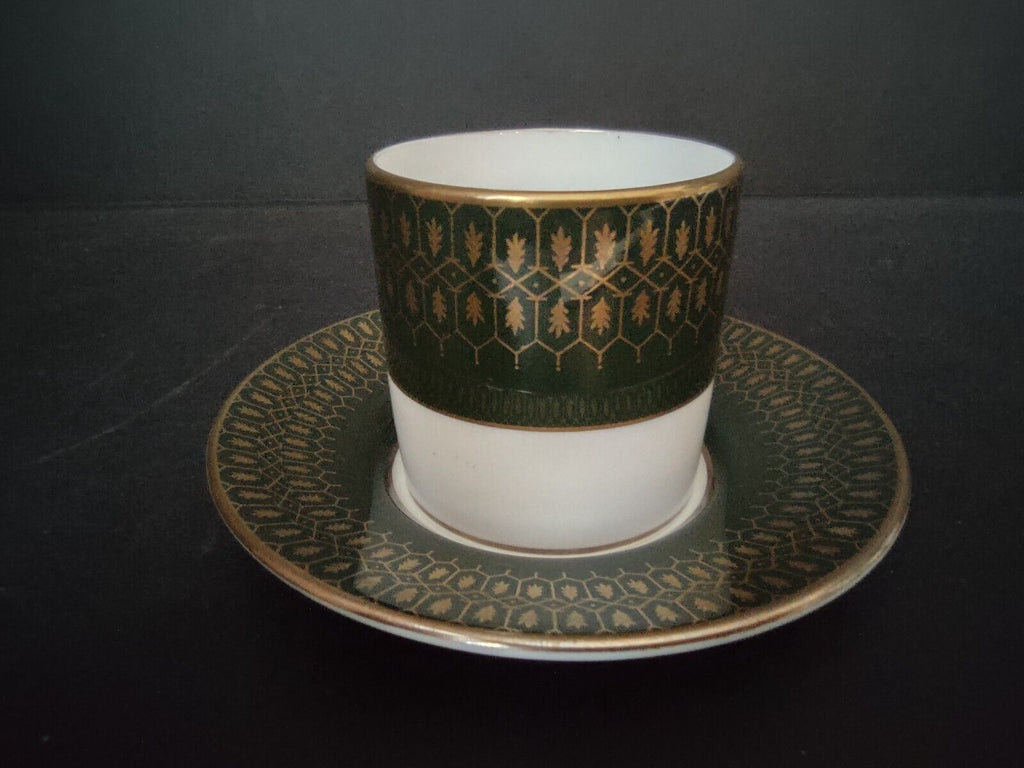 Vintage Coalport Chateau Demitasse Cup Gold Trim Green (lot 513)
